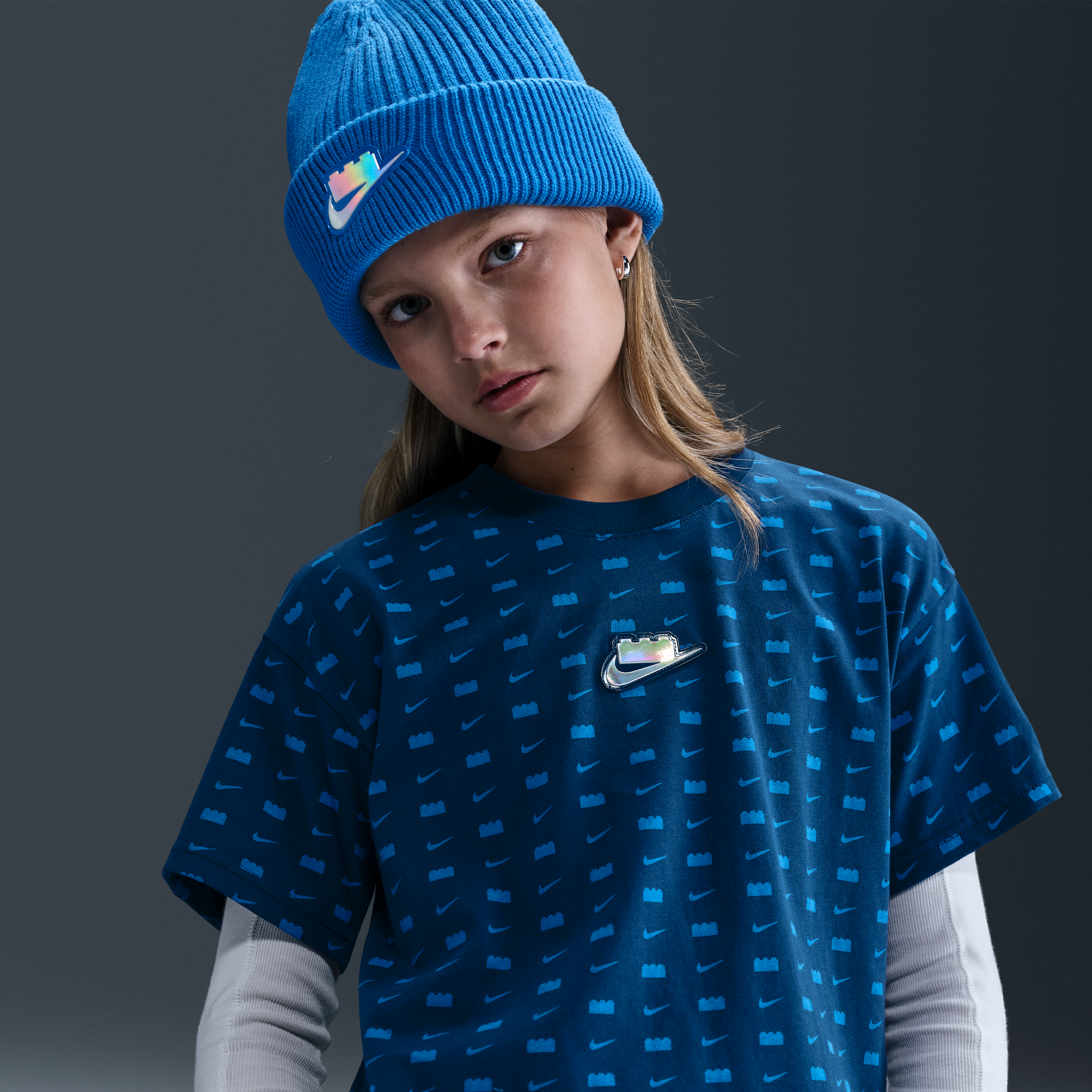 Thumbnail - Nike x LEGO® Kollektion Crop-T-Shirt (Mädchen) - Blau