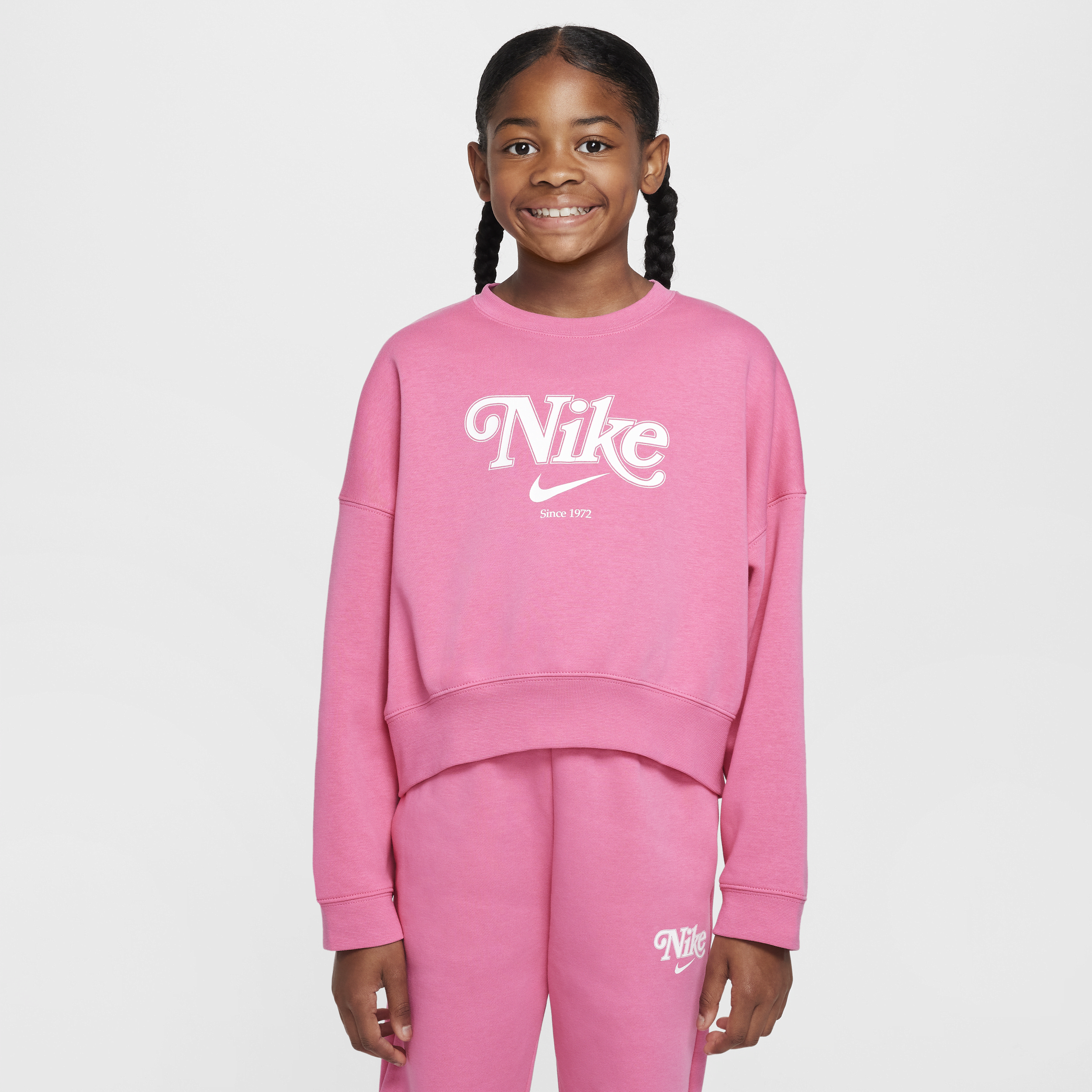 Nike Sportswear Kort sweatshirt van fleece voor meisjes - Roze