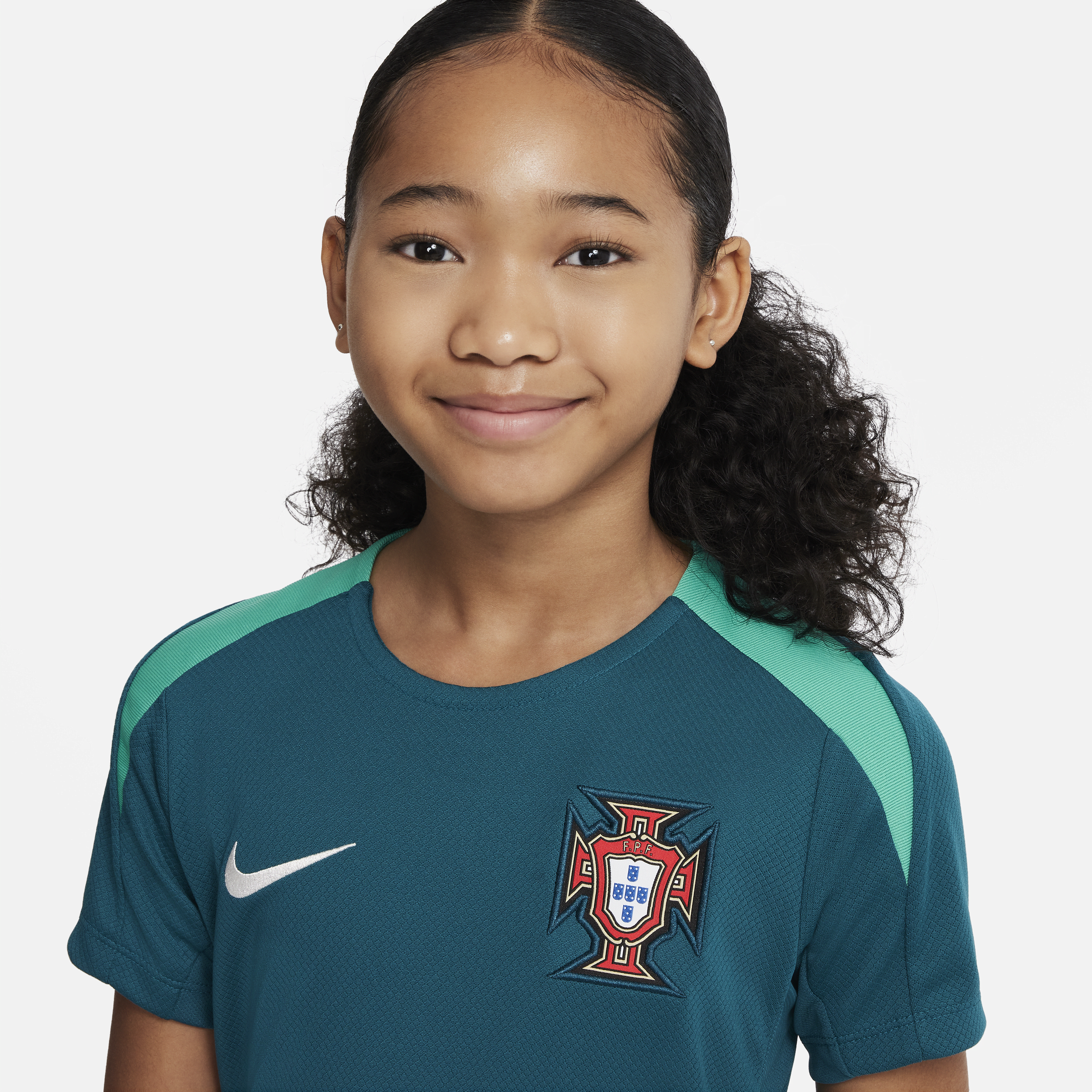 Nike Portugal Strike Dri-FIT knit voetbaltop met korte mouwen voor kids Groen