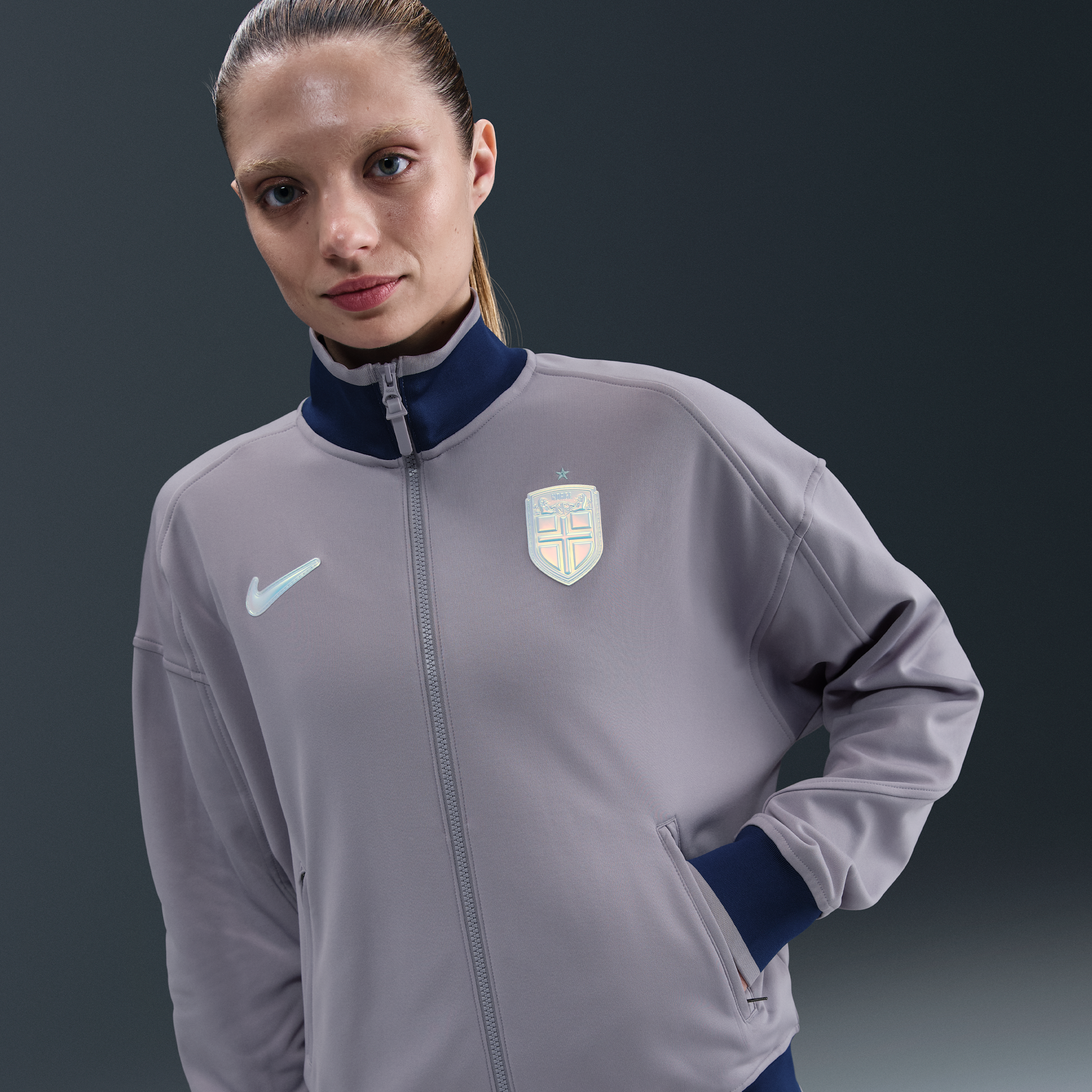 Norway Academy Pro Womens Nike Dri-FIT Football Anthem Jacket - Purple - Polyester - 50% Recycled Polyester