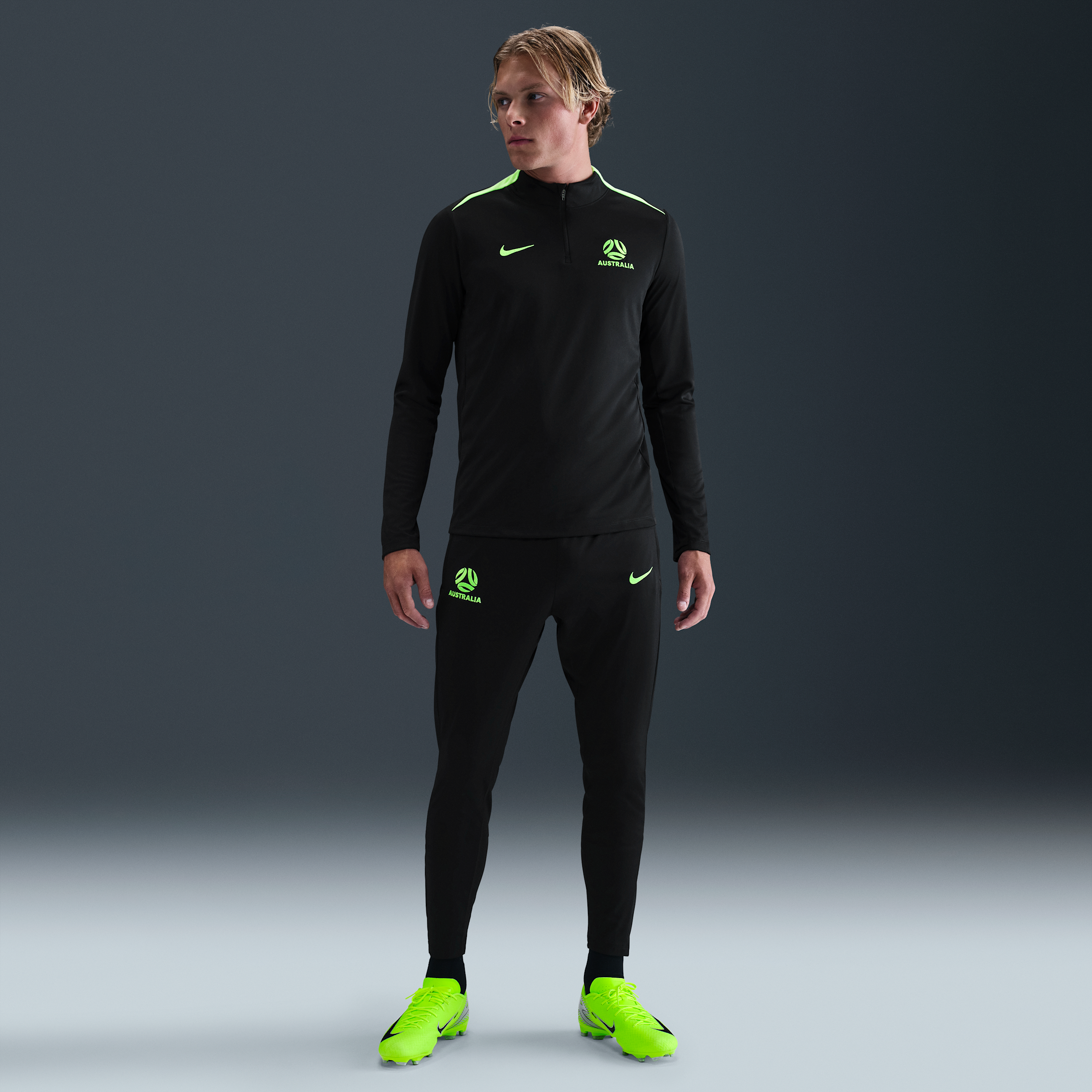 Australia Academy Pro Men's Nike Dri-FIT Football Knit Pants - Black - Recycled Polyester - 50% Recycled Polyester