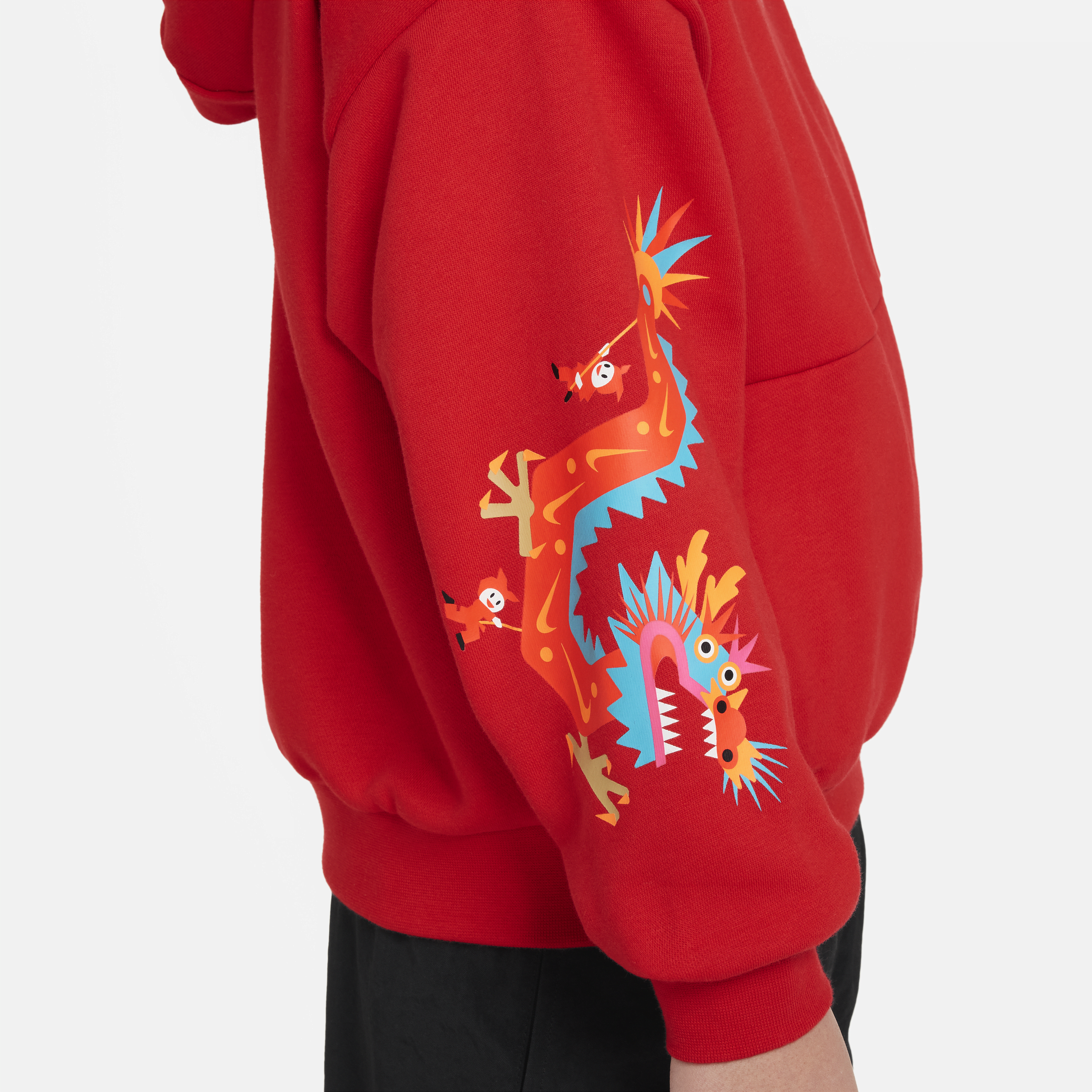 Nike Sportswear Icon Fleece 'Lunar New Year' hoodie voor kids Rood