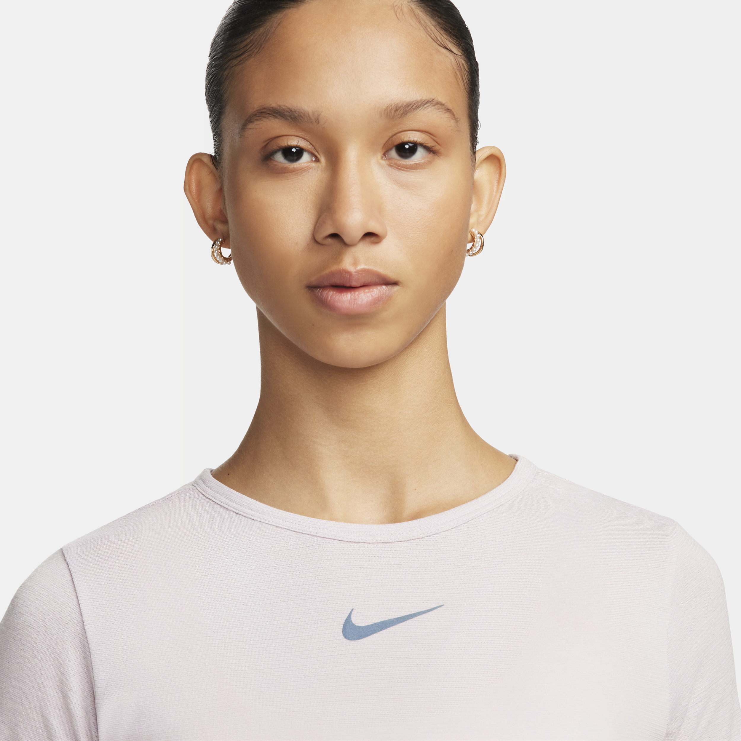 Nike Swift Wool Dri-FIT hardlooptop met korte mouwen voor dames Paars
