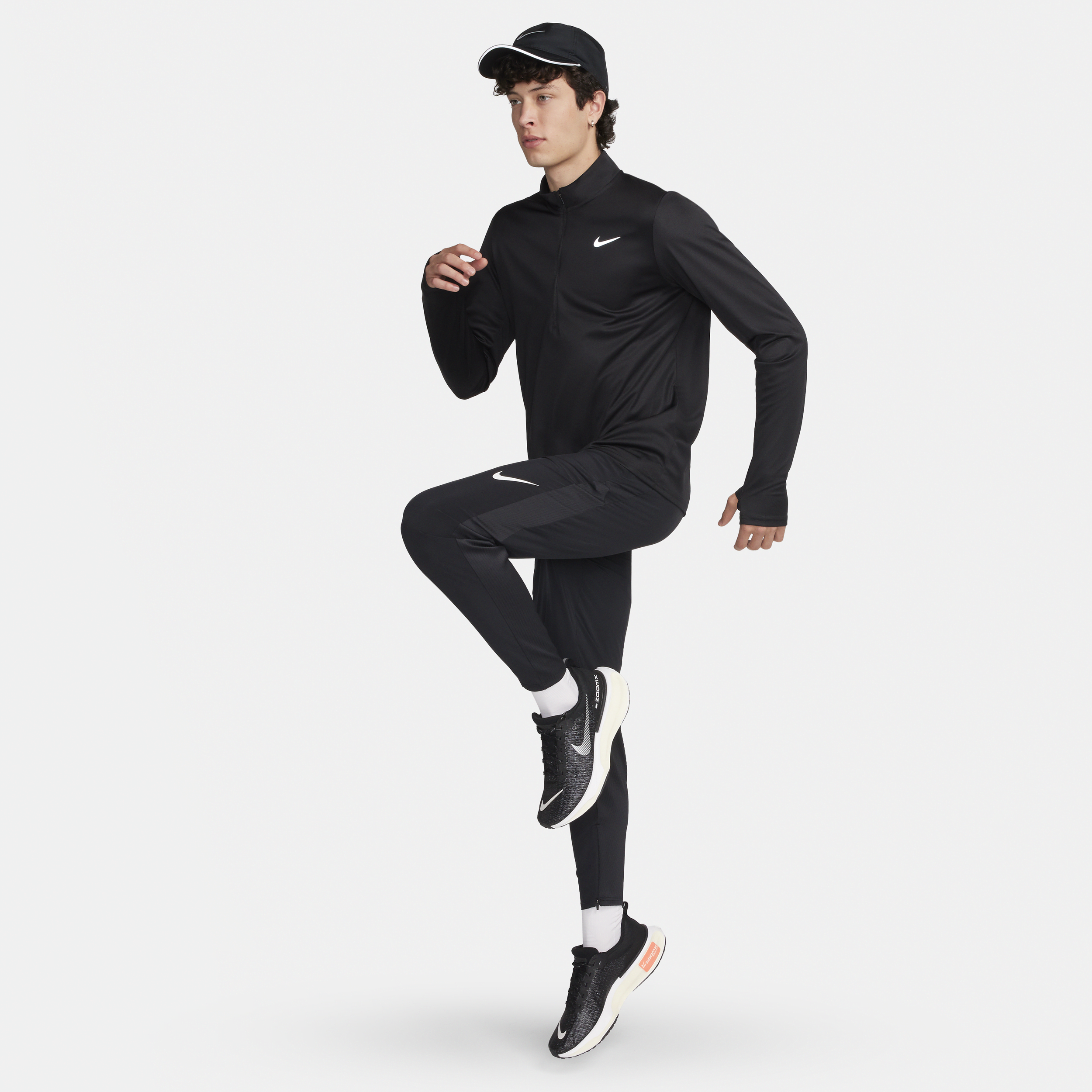 Nike Pacer Dri-FIT hardlooptop met halflange rits voor heren Zwart