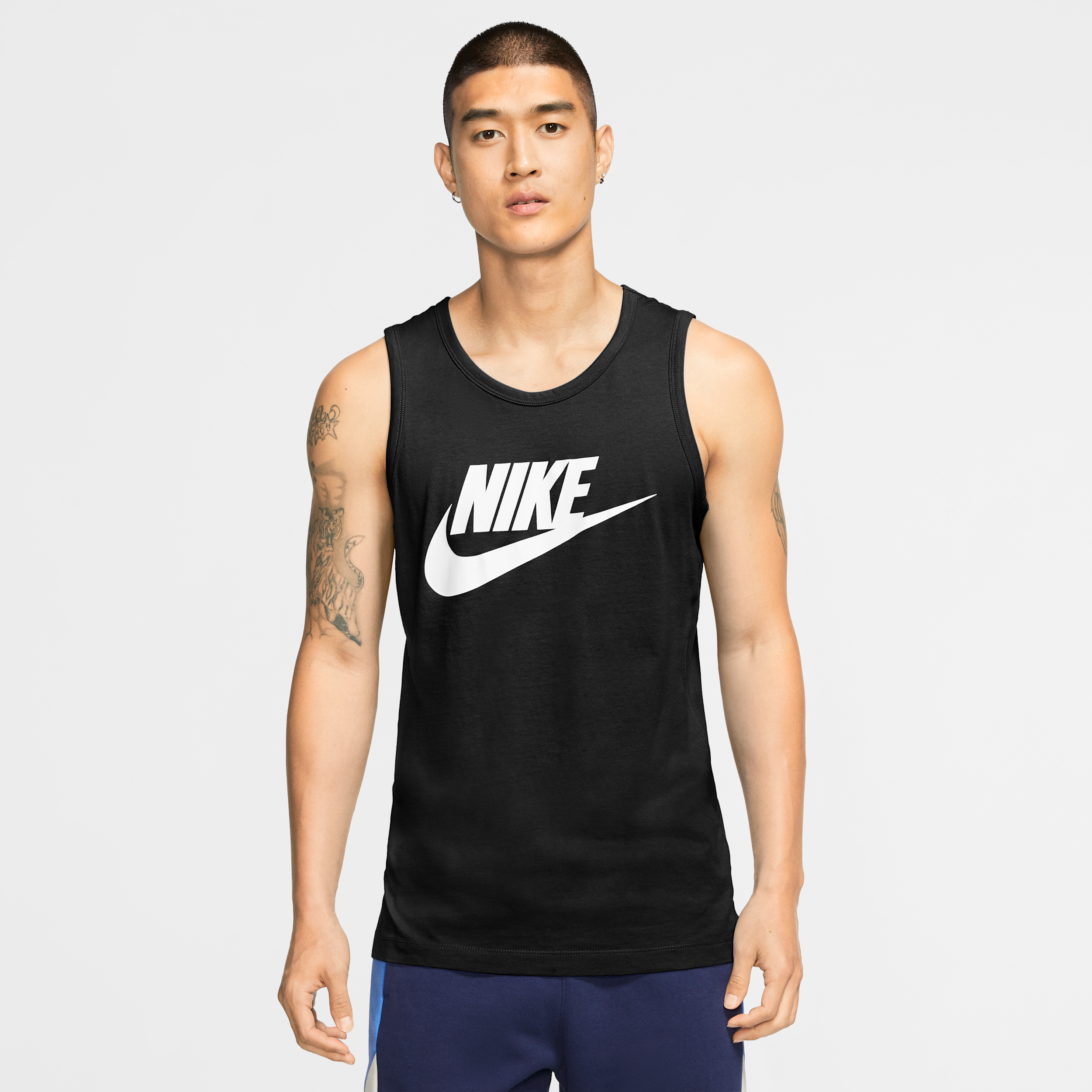 Nike Men's Tank Top - Black - Cotton/Polyester