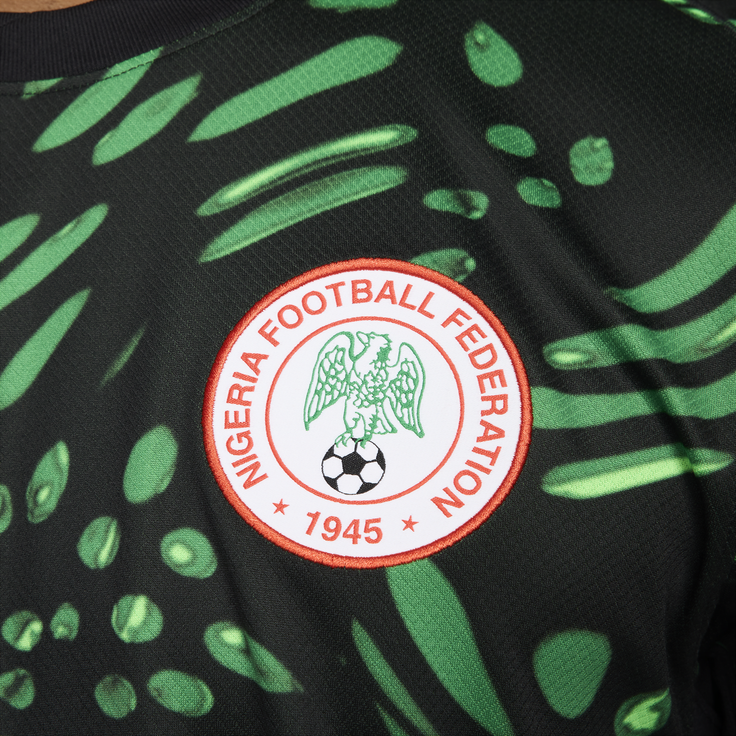 Nike Nigeria 2024 Stadium Uit Dri-FIT replica voetbalshirt voor heren Zwart