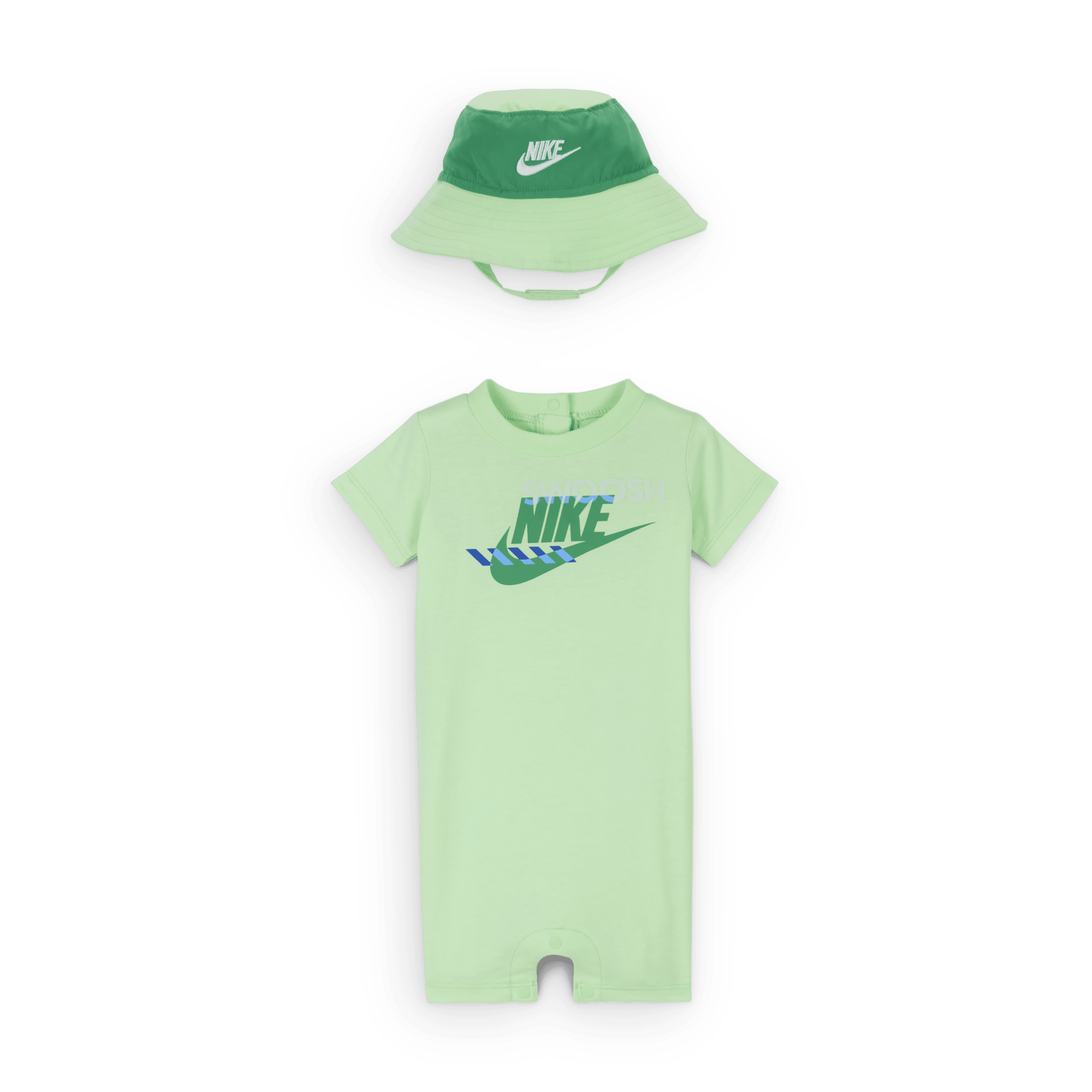 Nike Sportswear PE set met rompertje en vissershoedje voor baby s (0-9 maanden) Groen