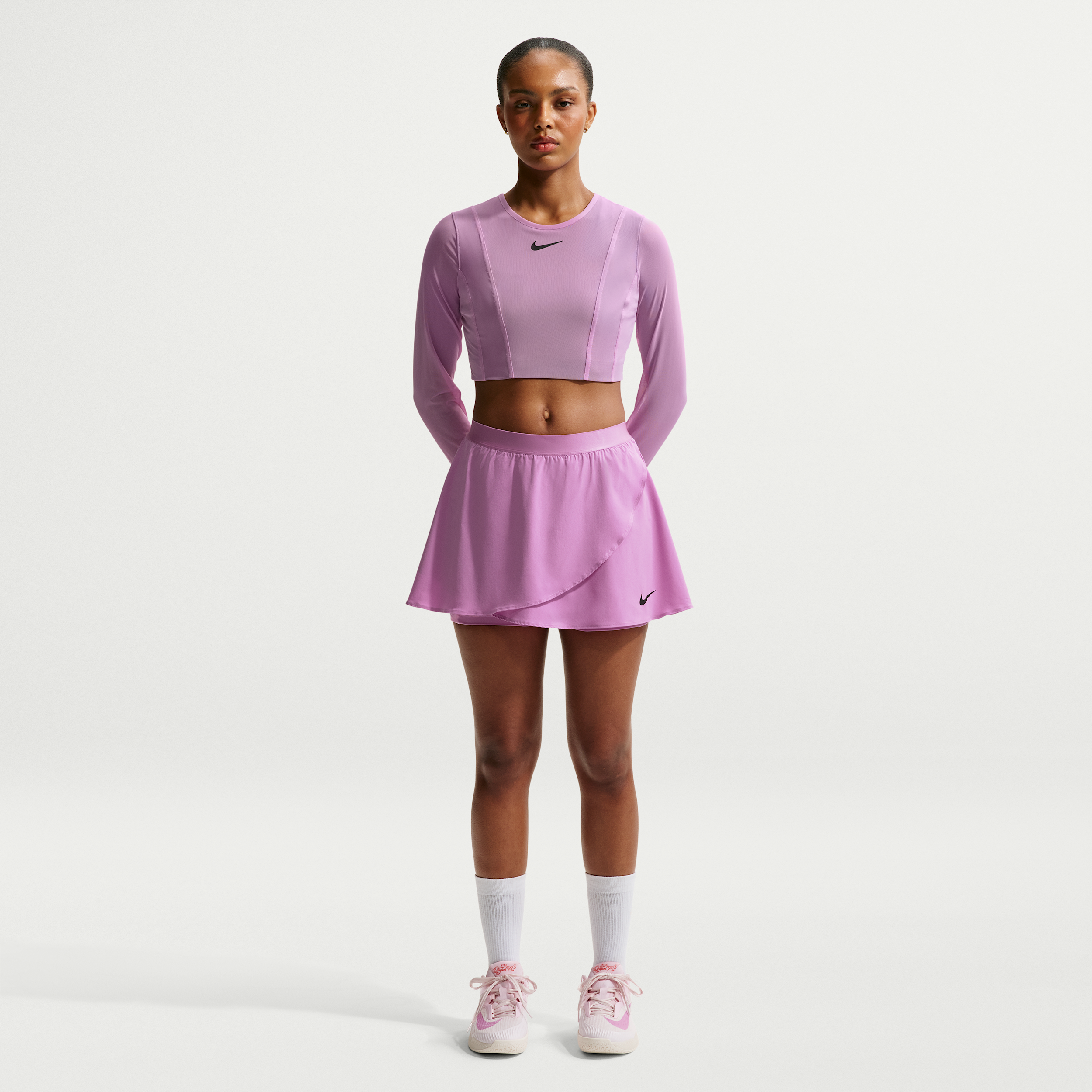 NikeCourt Slam Dri-FIT-tennisnederdel med høj talje til kvinder - lilla