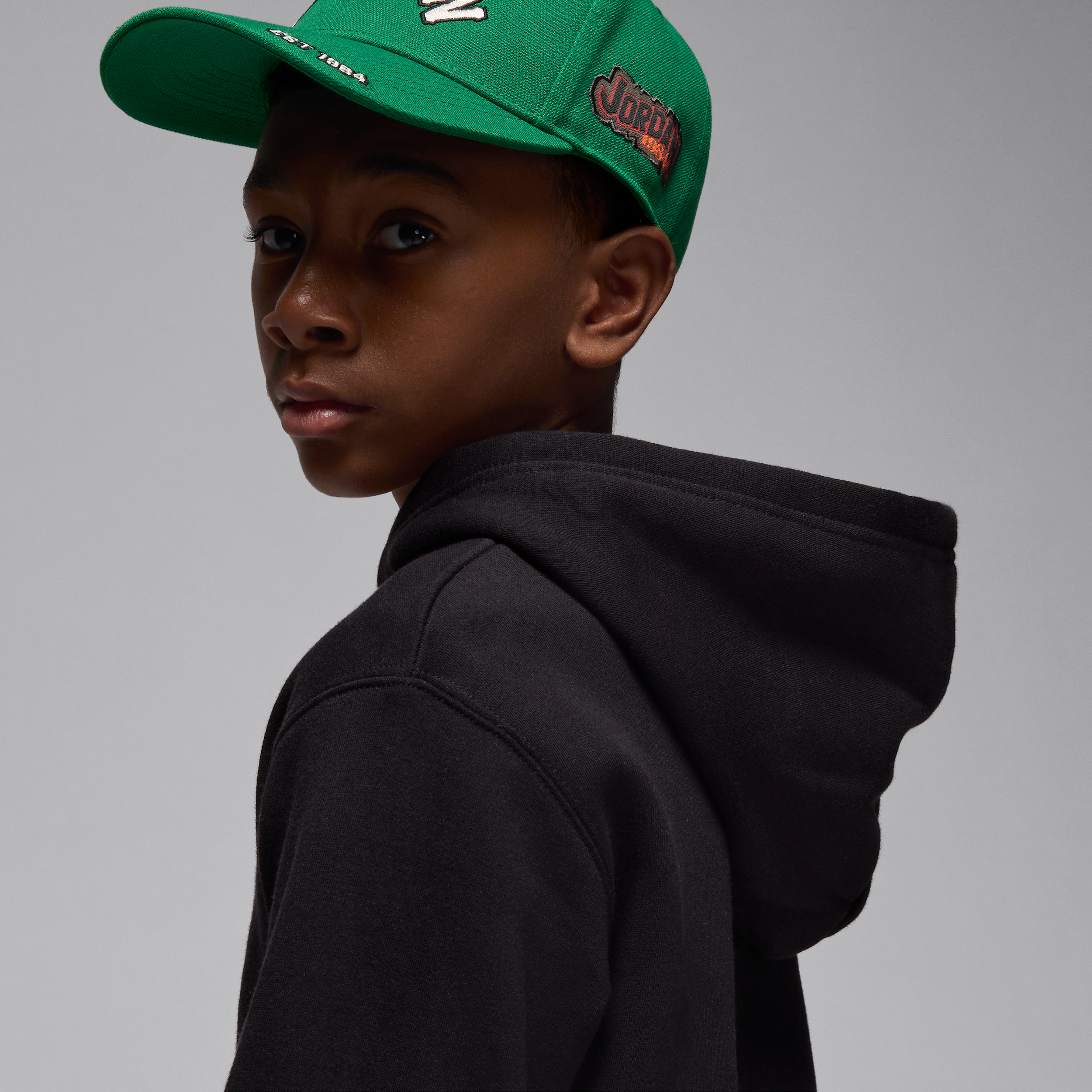 Thumbnail - Jordan Brooklyn Fleece-Hoodie mit durchgehendem Reißverschluss (ältere Kinder) - Schwarz