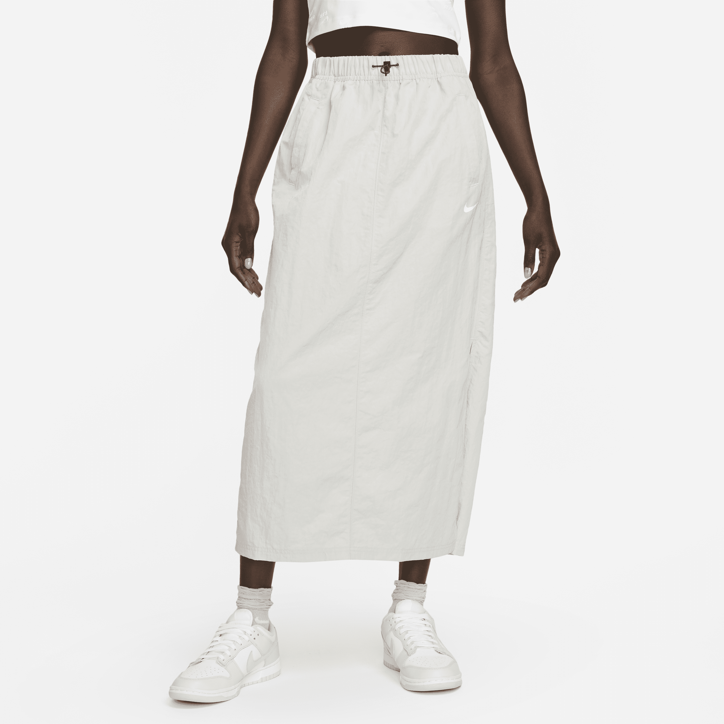 Damska spódnica z tkaniny z wysokim stanem Nike Sportswear Essential - Szary