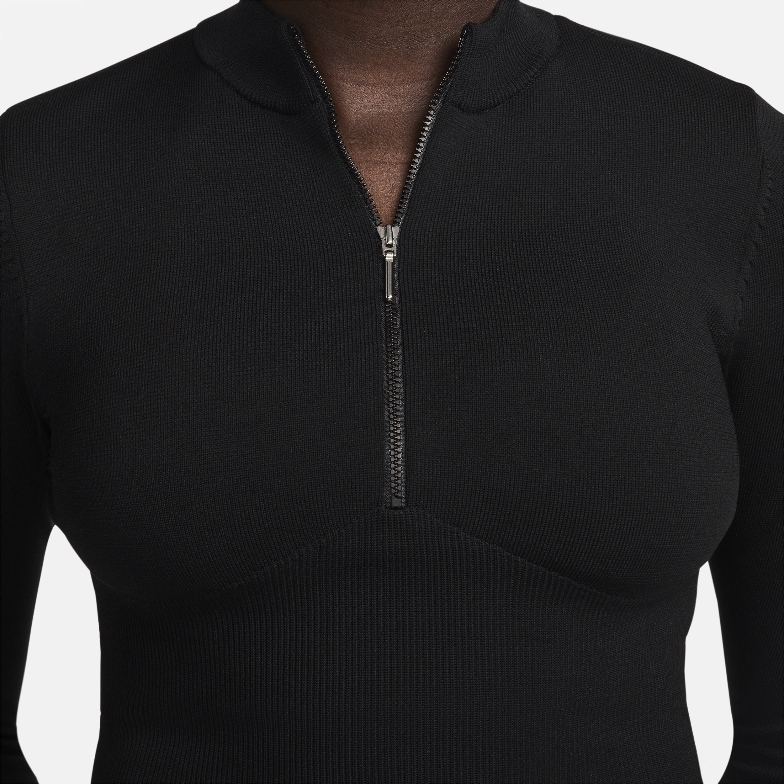 Pull slim court à demi-zip et manches longues Nike Sportswear Chill Knit pour femme - Noir