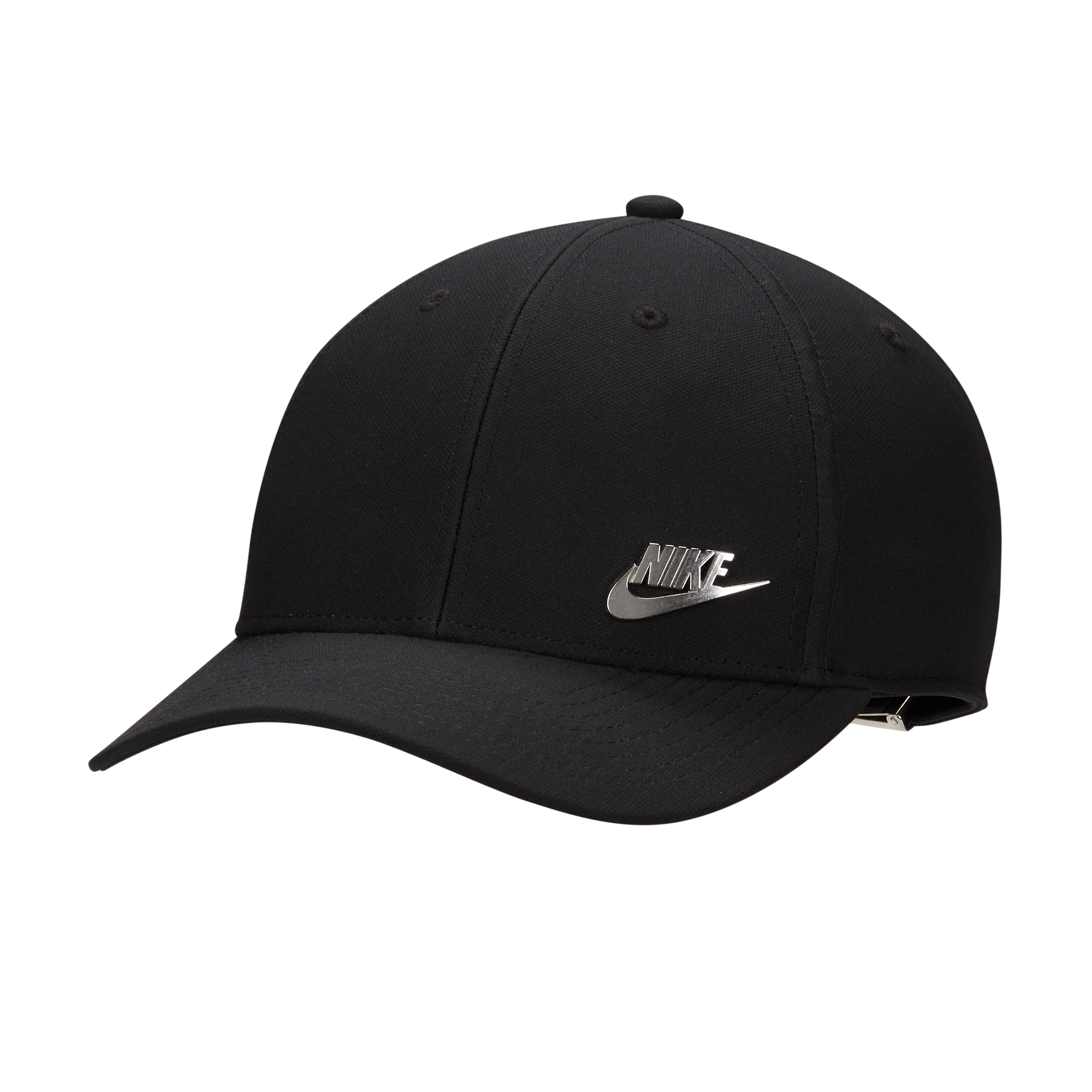 Nike Dri-Fit Club Structured Metal Logo Cap - Black