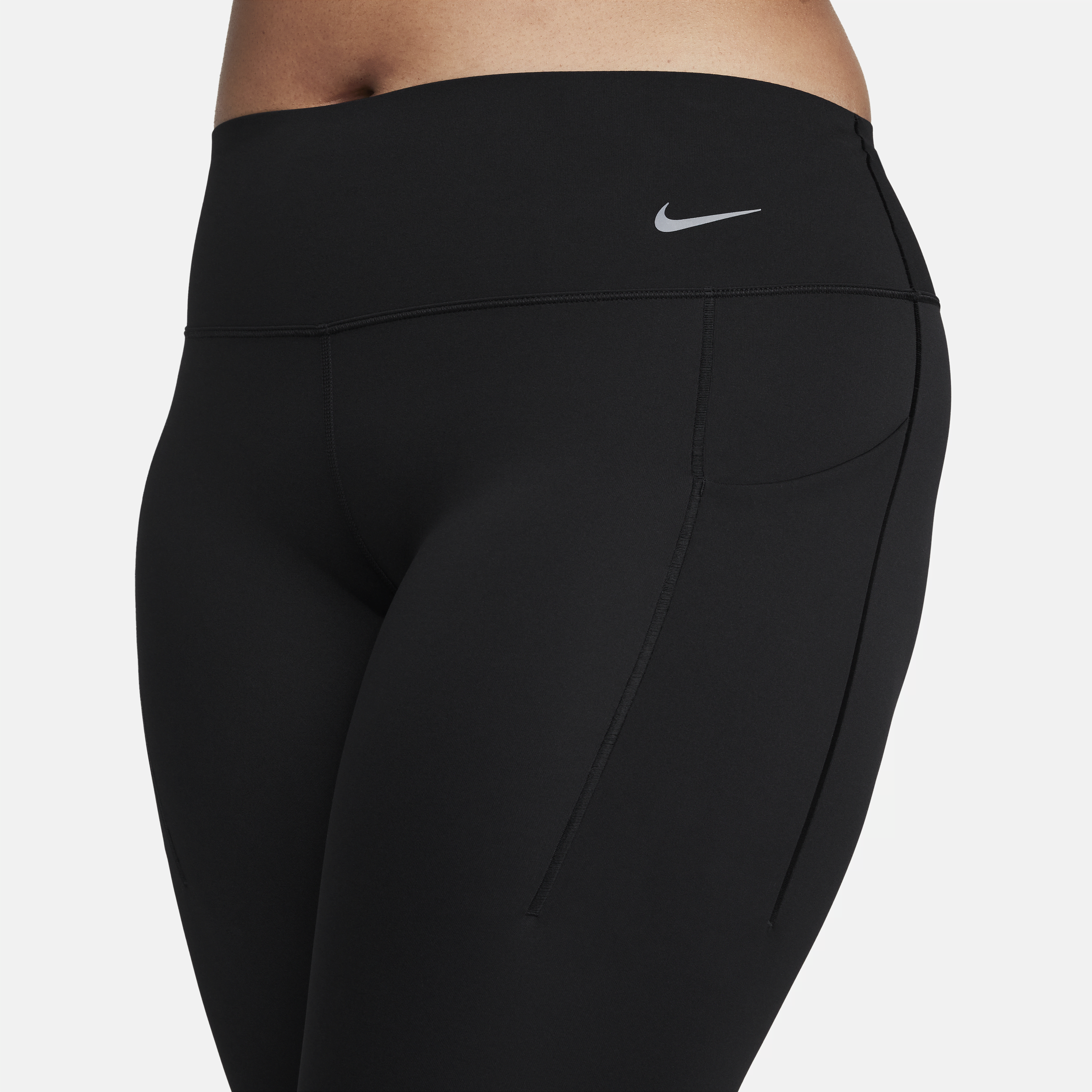 Legging 7/8 taille mi-haute à maintien normal avec poches Nike Universa pour femme - Noir