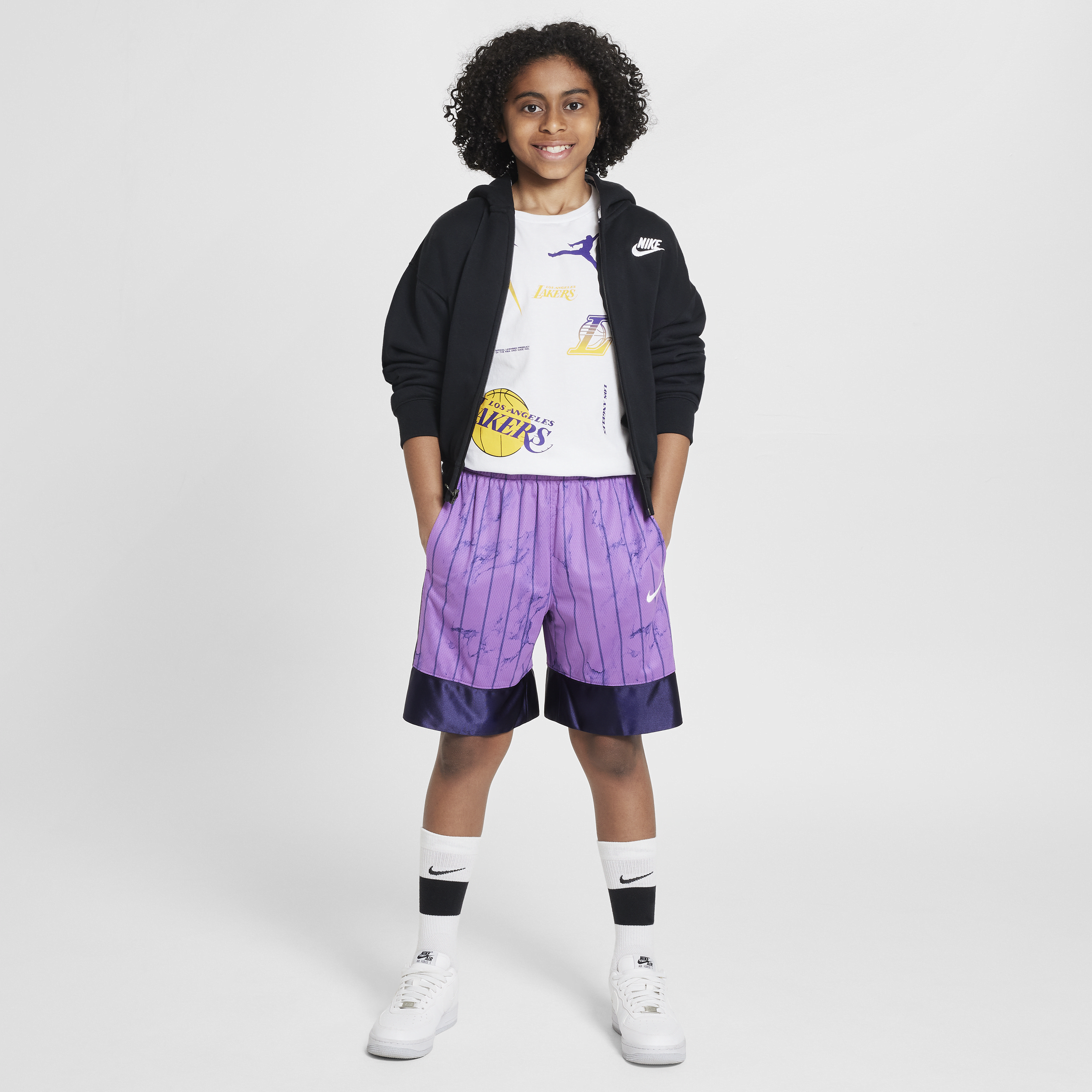 Jordan Los Angeles Lakers Courtside Statement Edition Max90 NBA-shirt voor kids Wit