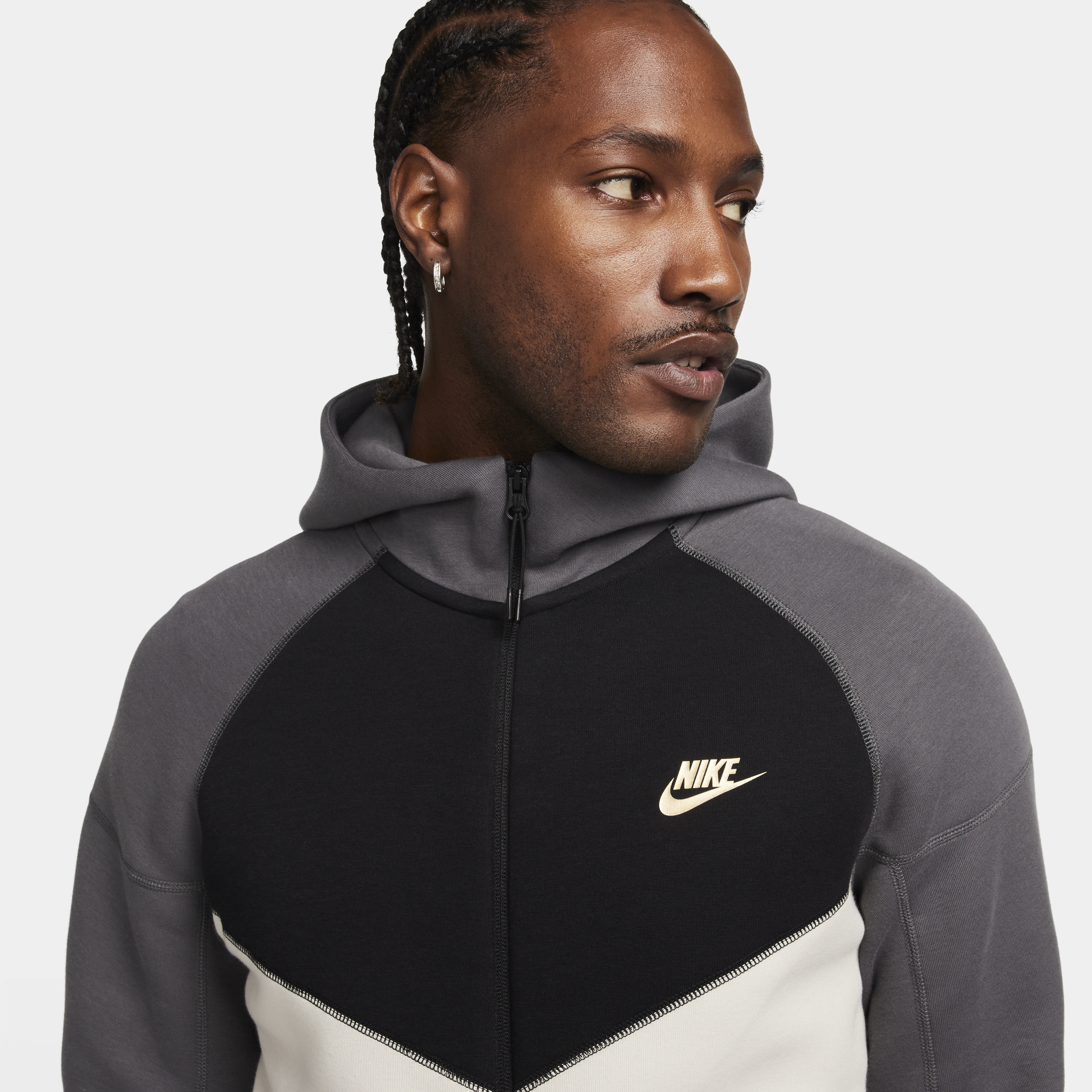 Nike Sportswear Tech Fleece Windrunner hoodie met rits voor heren Bruin