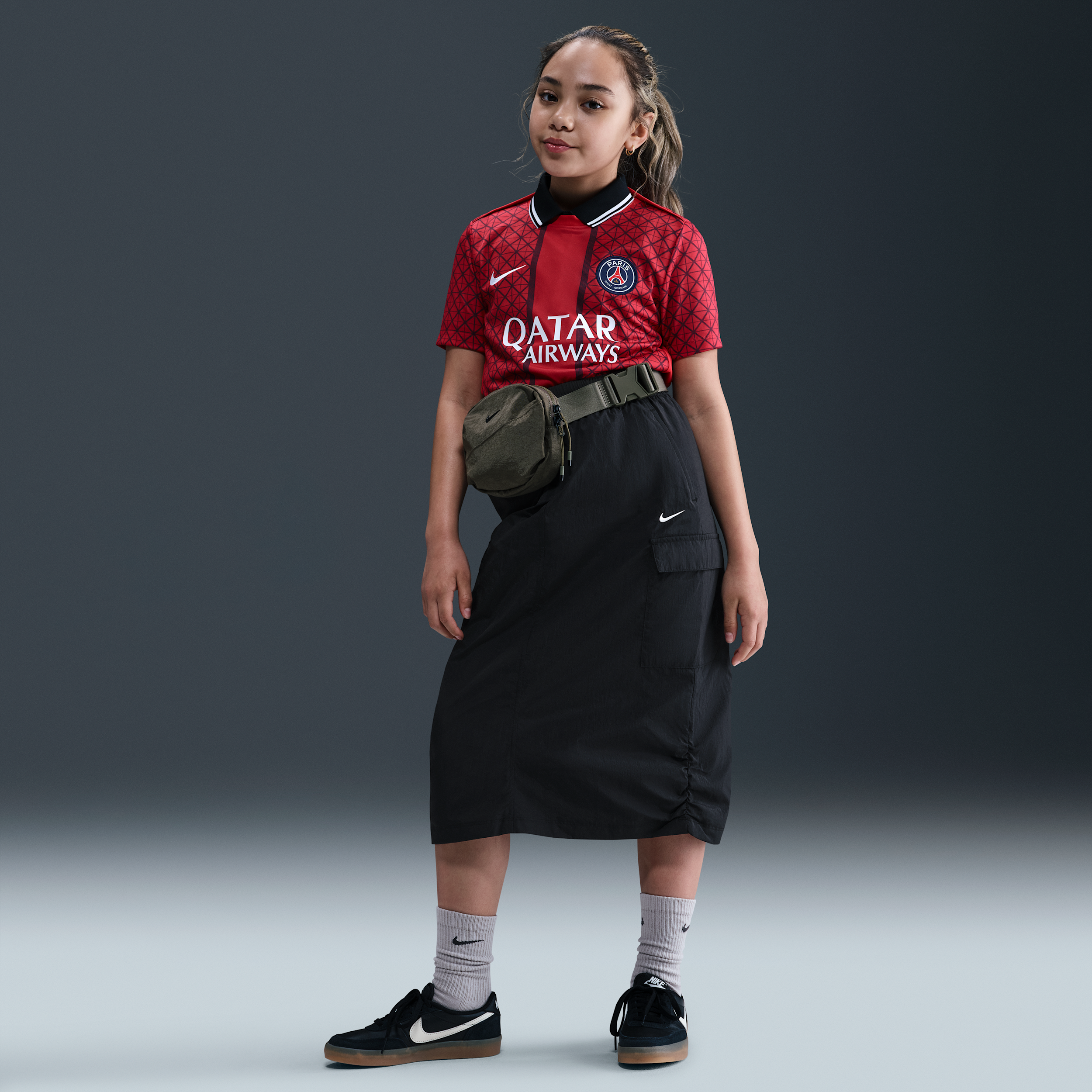 Nike Sportswear Older Kids (Girls) Skirt - Black - Nylon