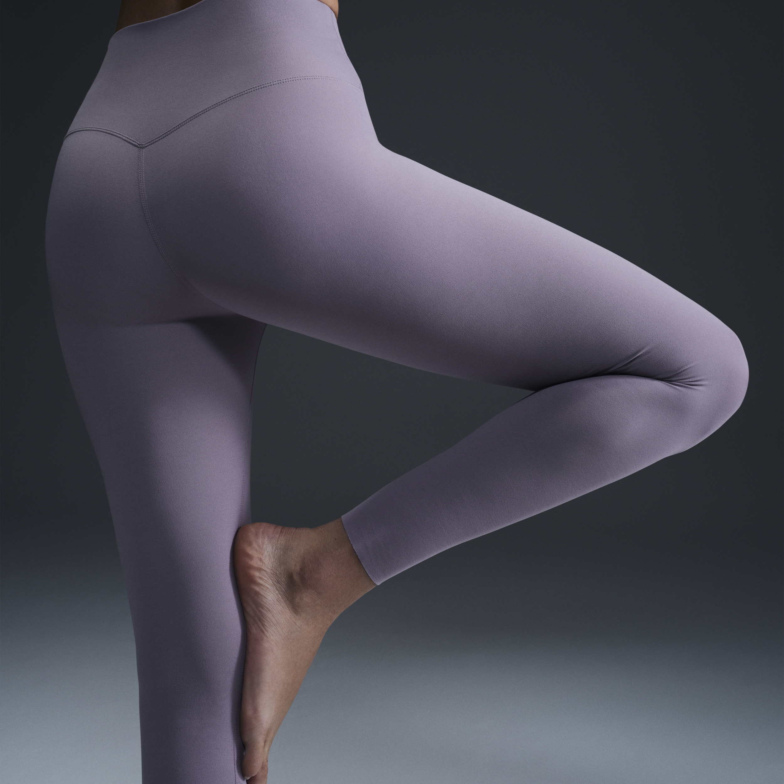 Legging taille haute à maintien léger et coupe longue Nike Zenvy pour femme - Gris