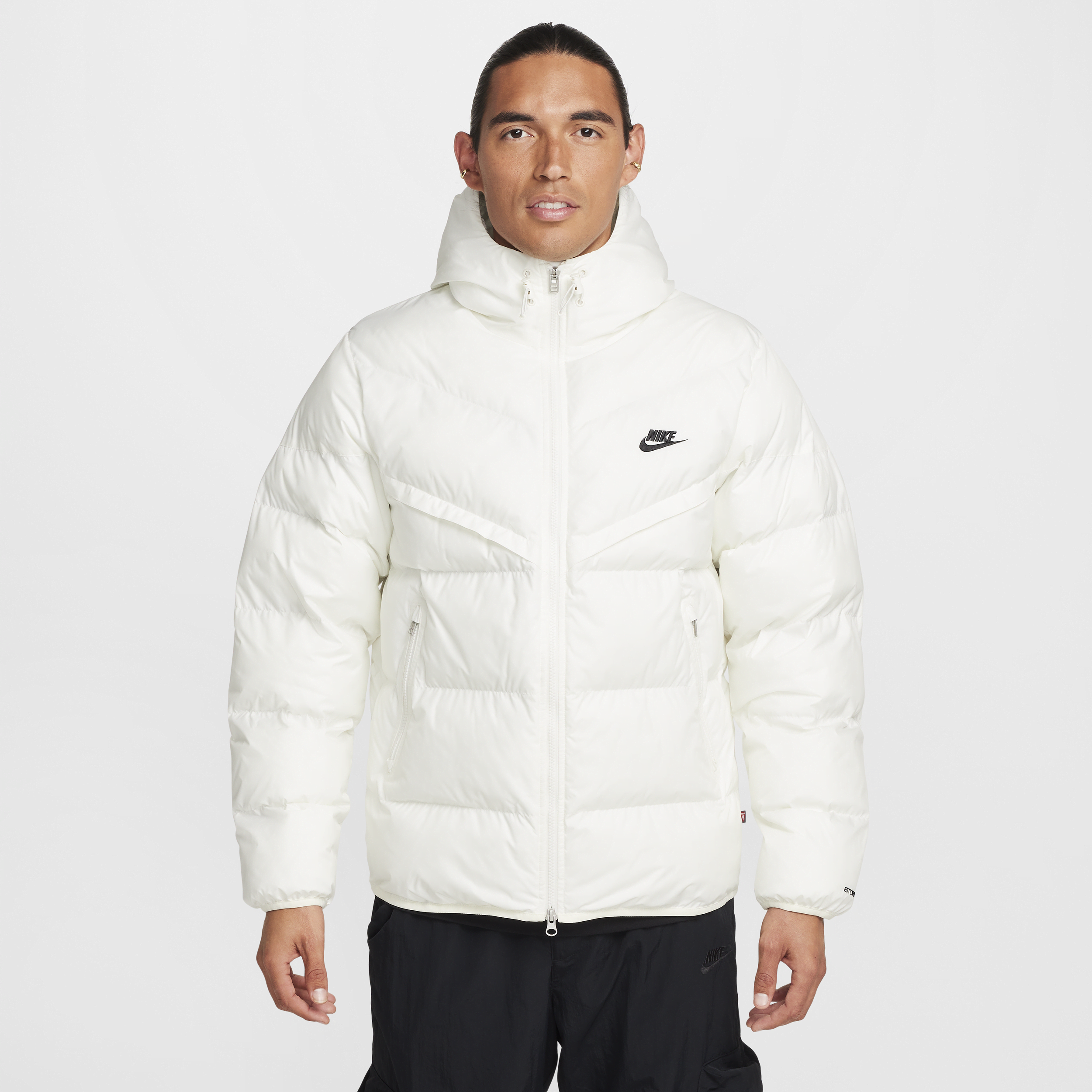 Nike Windrunner PrimaLoft® Men's Storm-FIT Hooded Puffer Jacket - Recycled Polyester Minimum - 50% Recycled Polyester - White