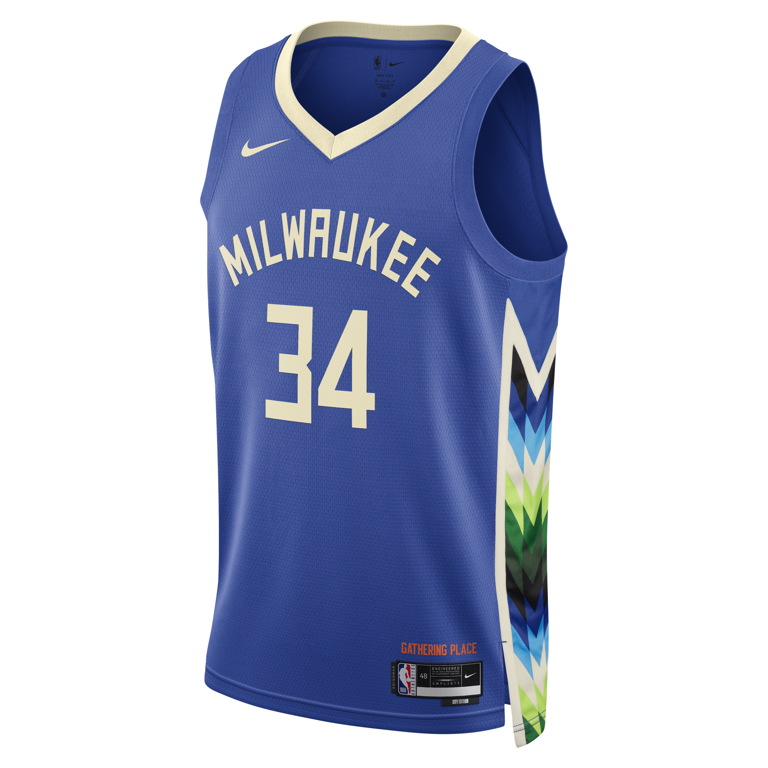 Koszulka Nike Dri-FIT NBA Swingman Giannis Antetokounmpo Milwaukee Bucks City Edition - Niebieski