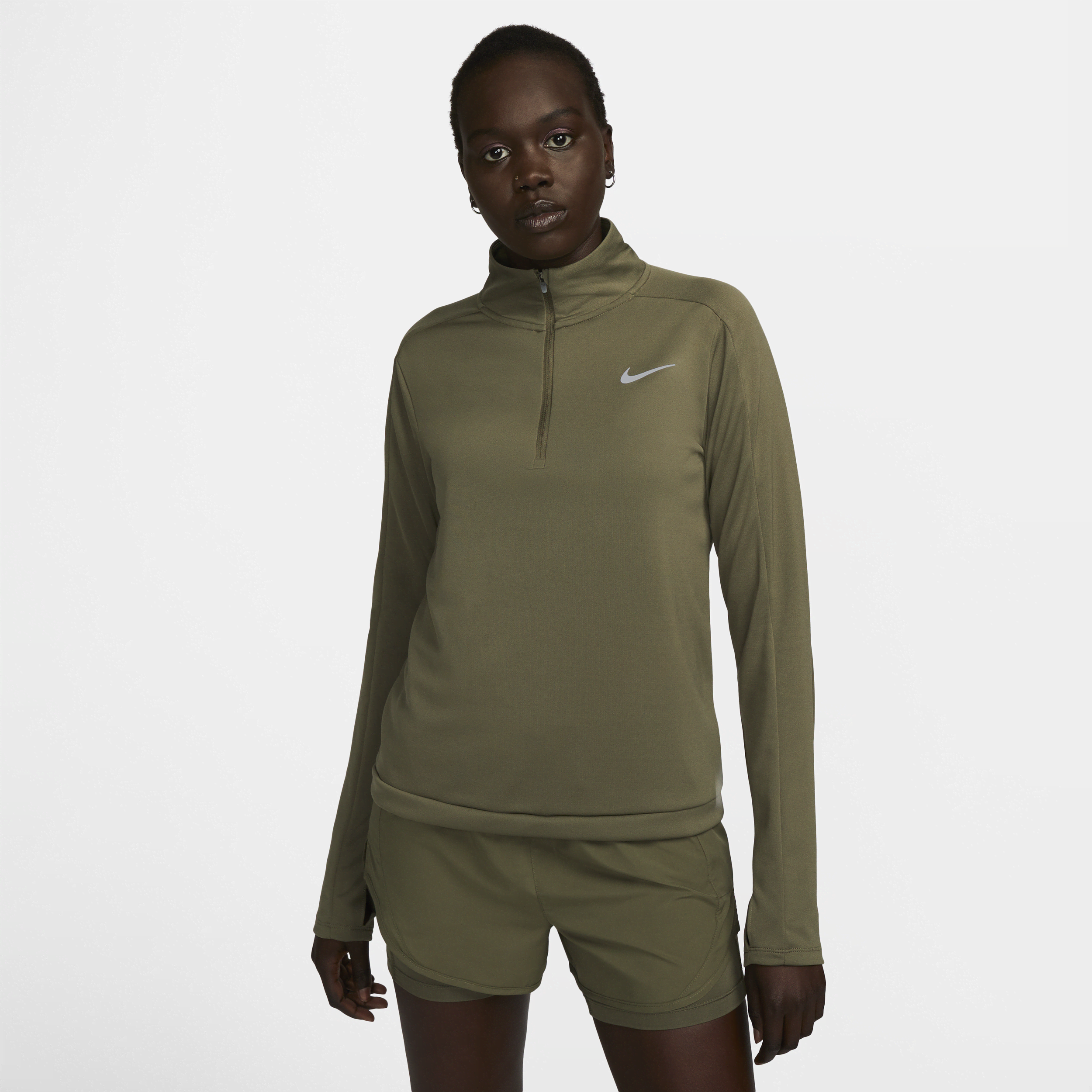 Damska bluza z zamkiem 1/4 Nike Dri-FIT Pacer - Zieleń