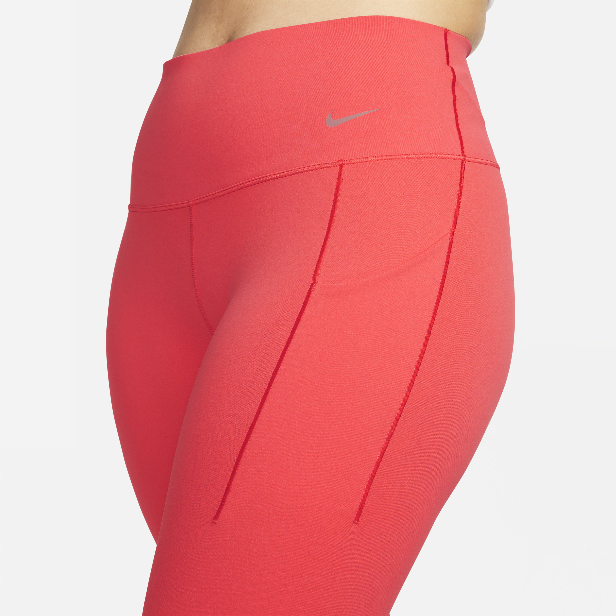 Legging 7/8 taille haute à maintien normal avec poches Nike Universa pour femme - Rouge