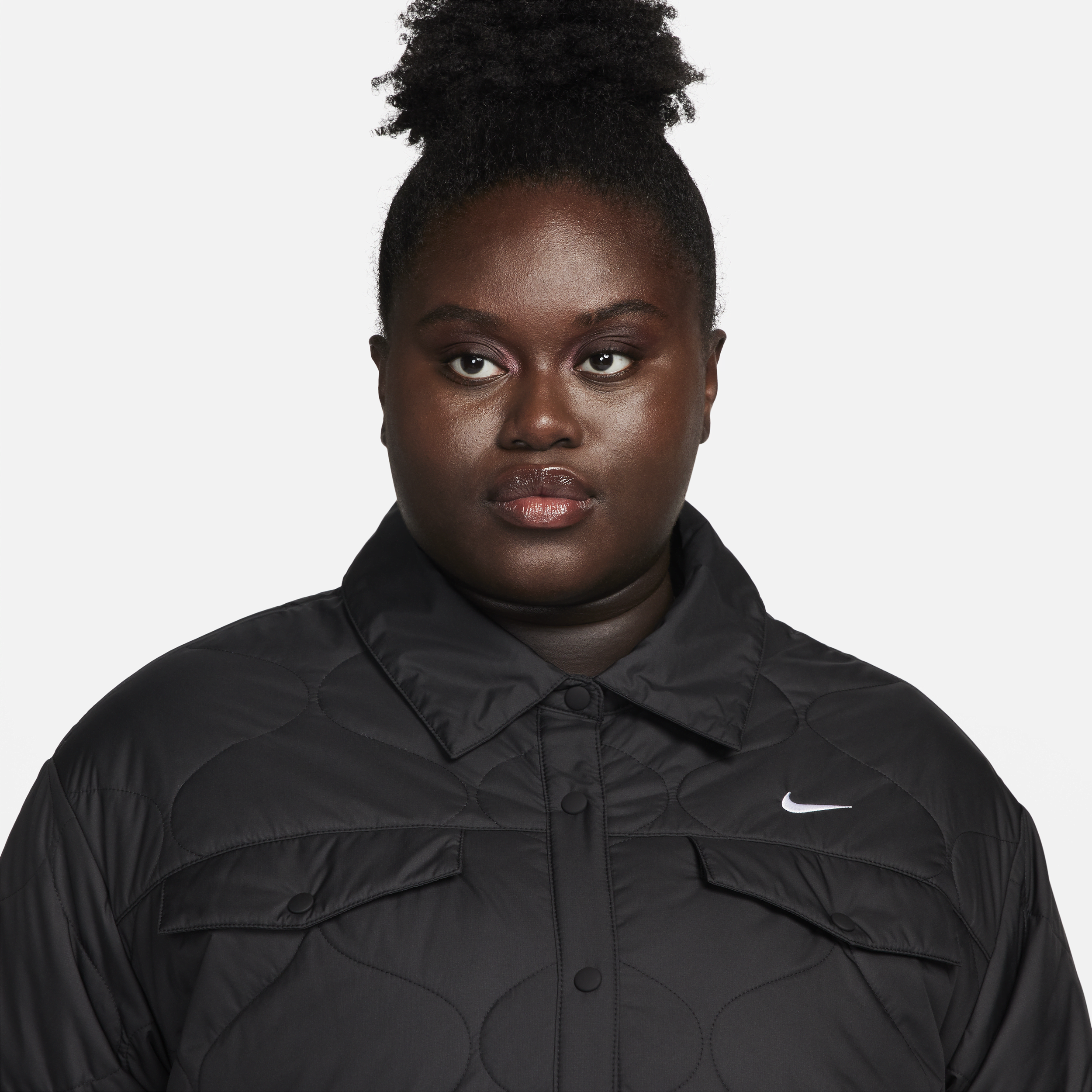 Nike Sportswear Essential gewatteerde trenchcoat voor dames (Plus Size) Zwart