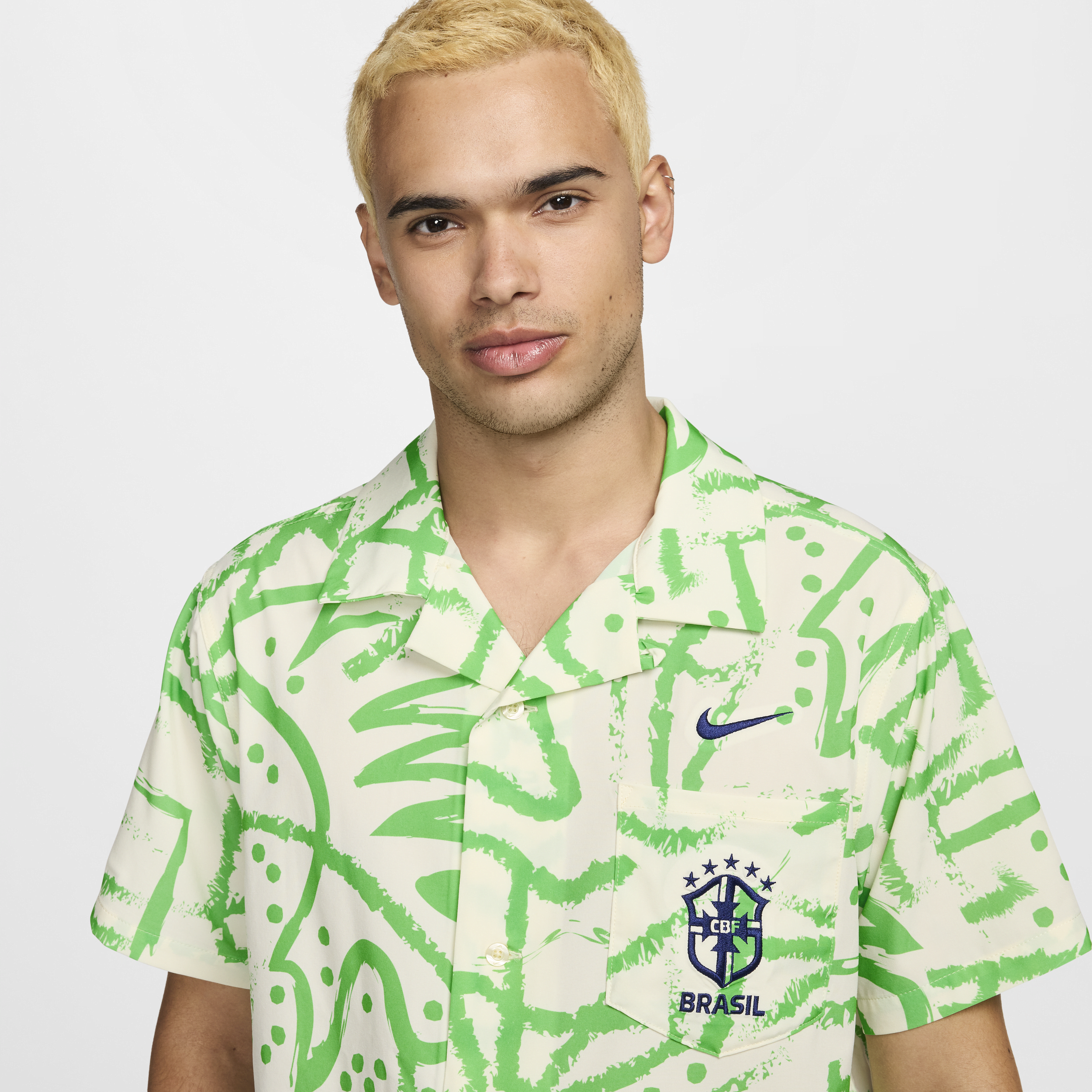 Thumbnail - Brasilien Nike kurzärmliges Bowling-Shirt - Braun