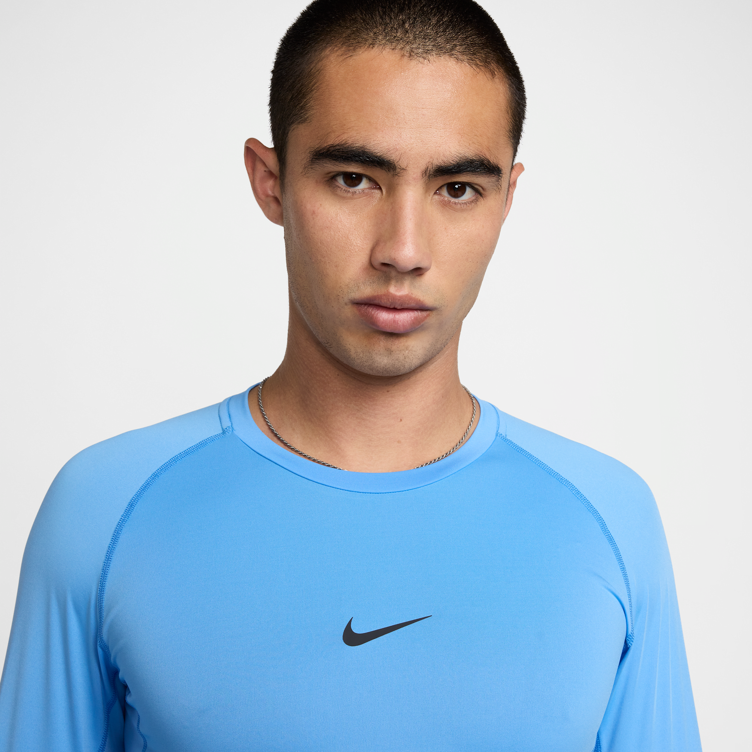 Haut de fitness ajusté à manches longues Dri-FIT Nike Pro pour homme - Bleu