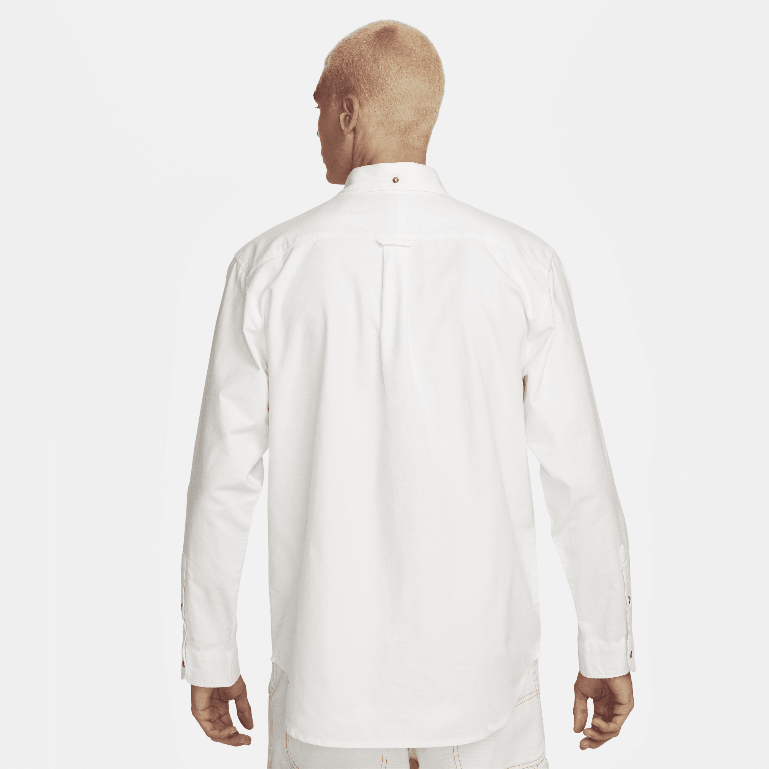 Nike Life Oxford-overhemd met lange mouwen en knoopsluiting voor heren Wit
