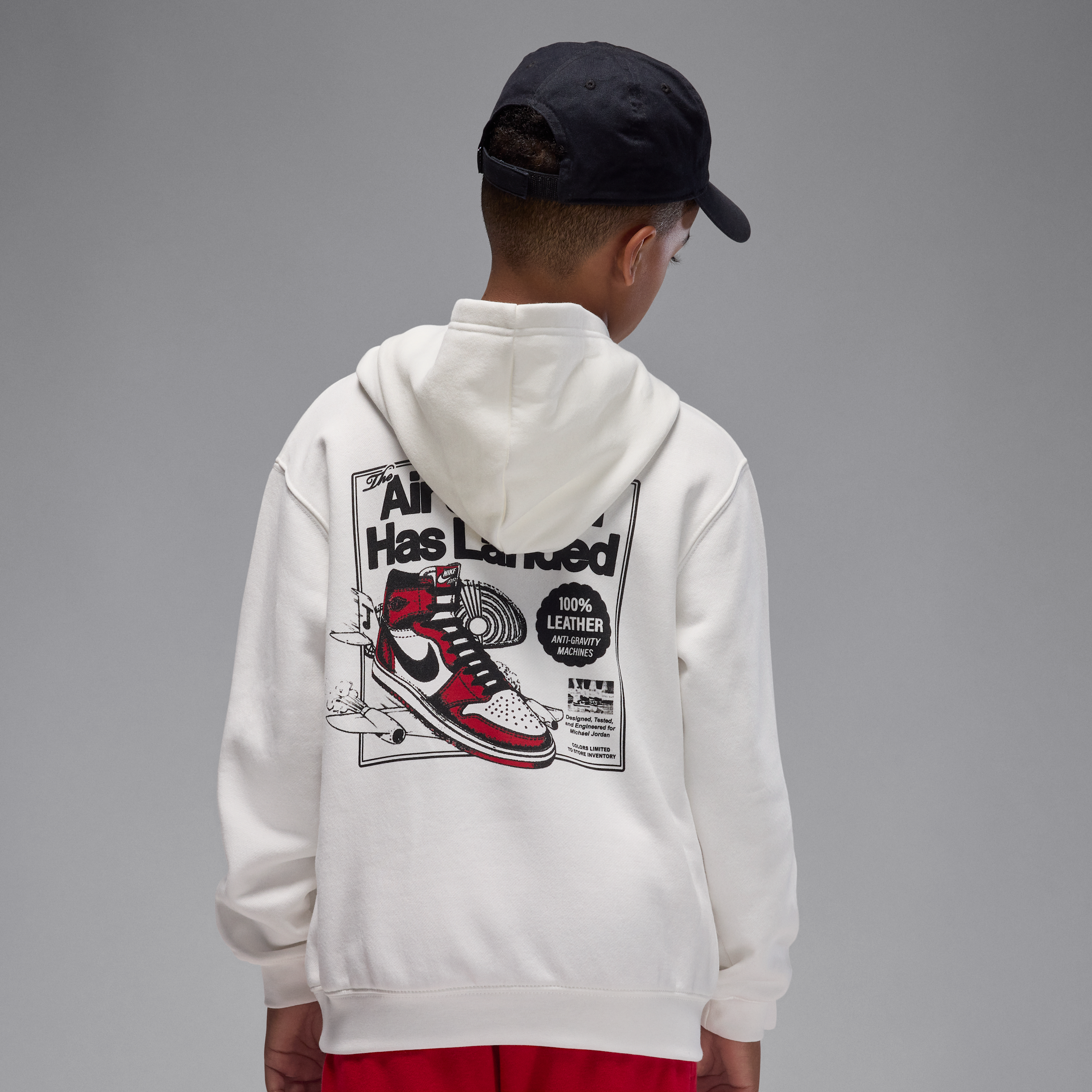 Thumbnail - Jordan "Air Jordan Has Landed" Kapuzenpullover (ältere Kinder) - Weiß