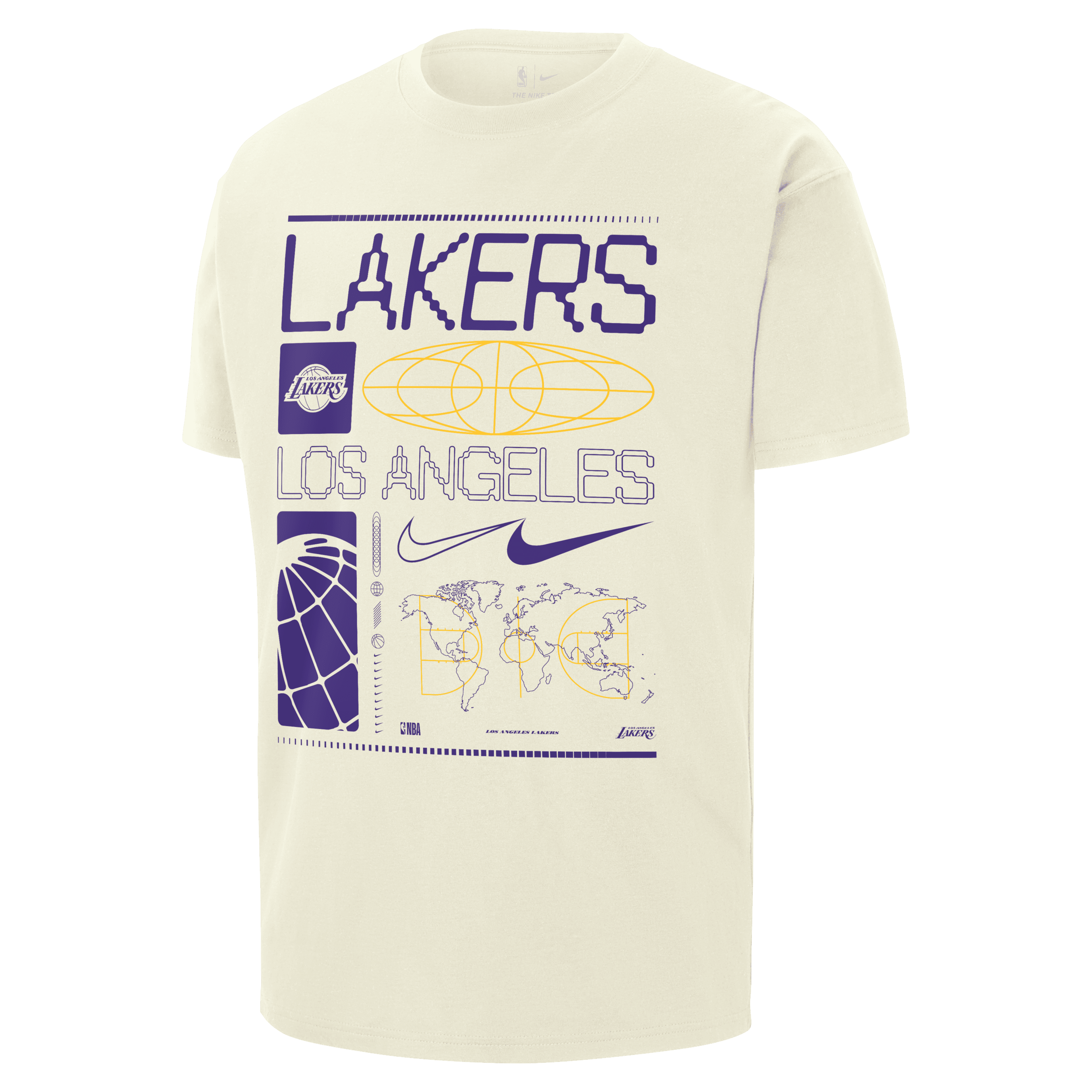 Nike Los Angeles Lakers Max90 NBA T-shirt voor heren Wit