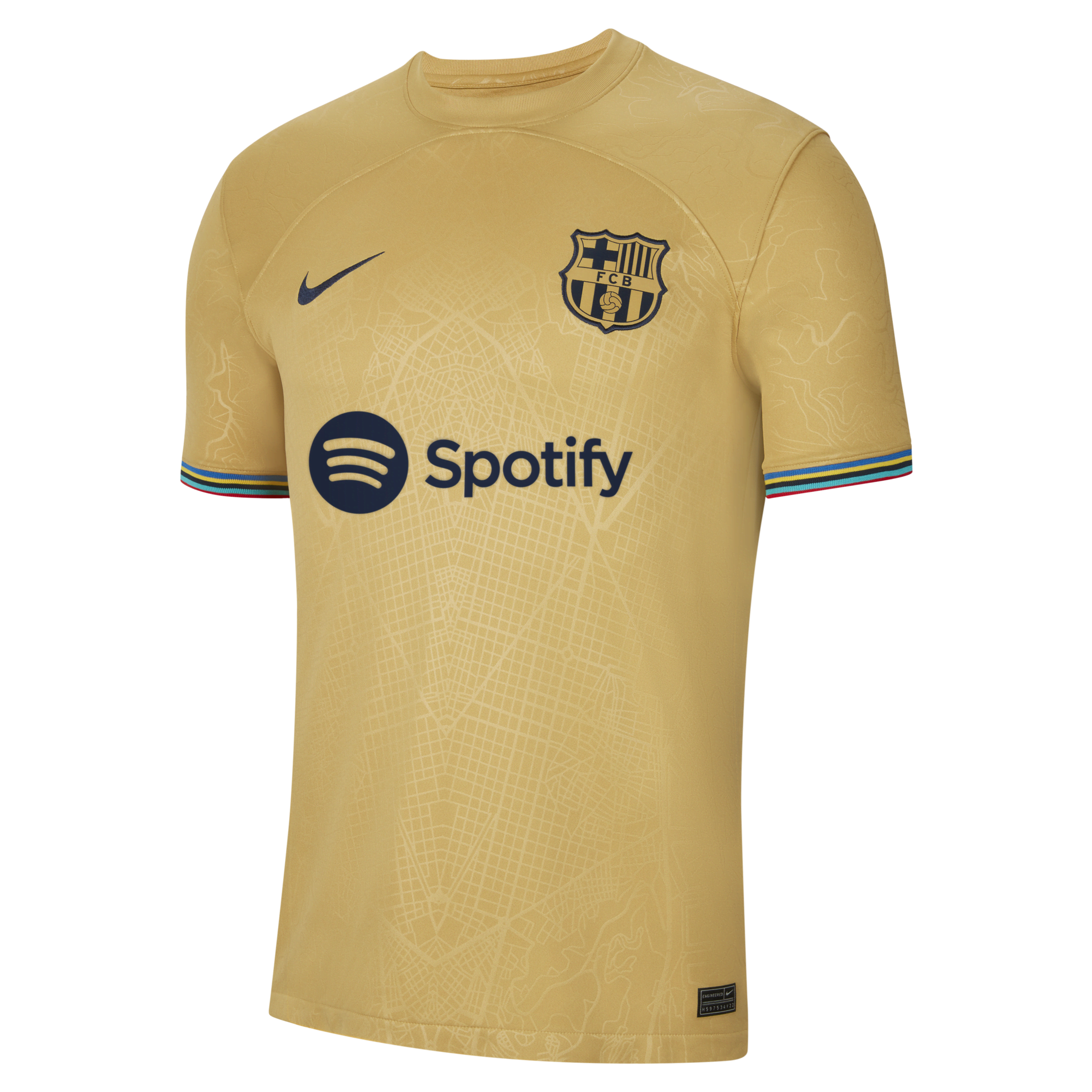 Image of FC Barcelona 2022/23 Stadium Uit Nike voetbalshirt met Dri-FIT voor heren - Bruin