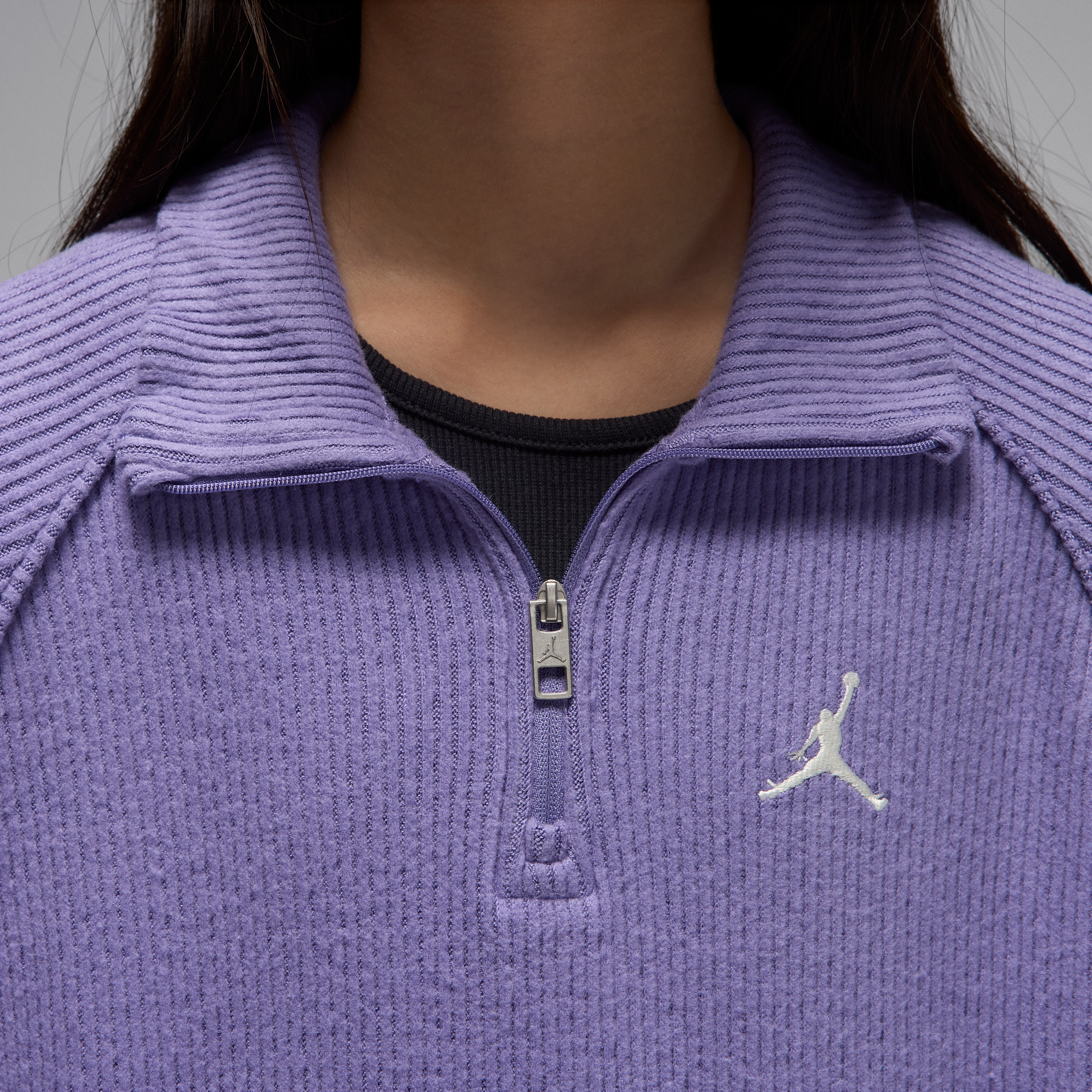 Thumbnail - Jordan Langarmoberteil mit Viertelreißverschluss (ältere Kinder) - Lila