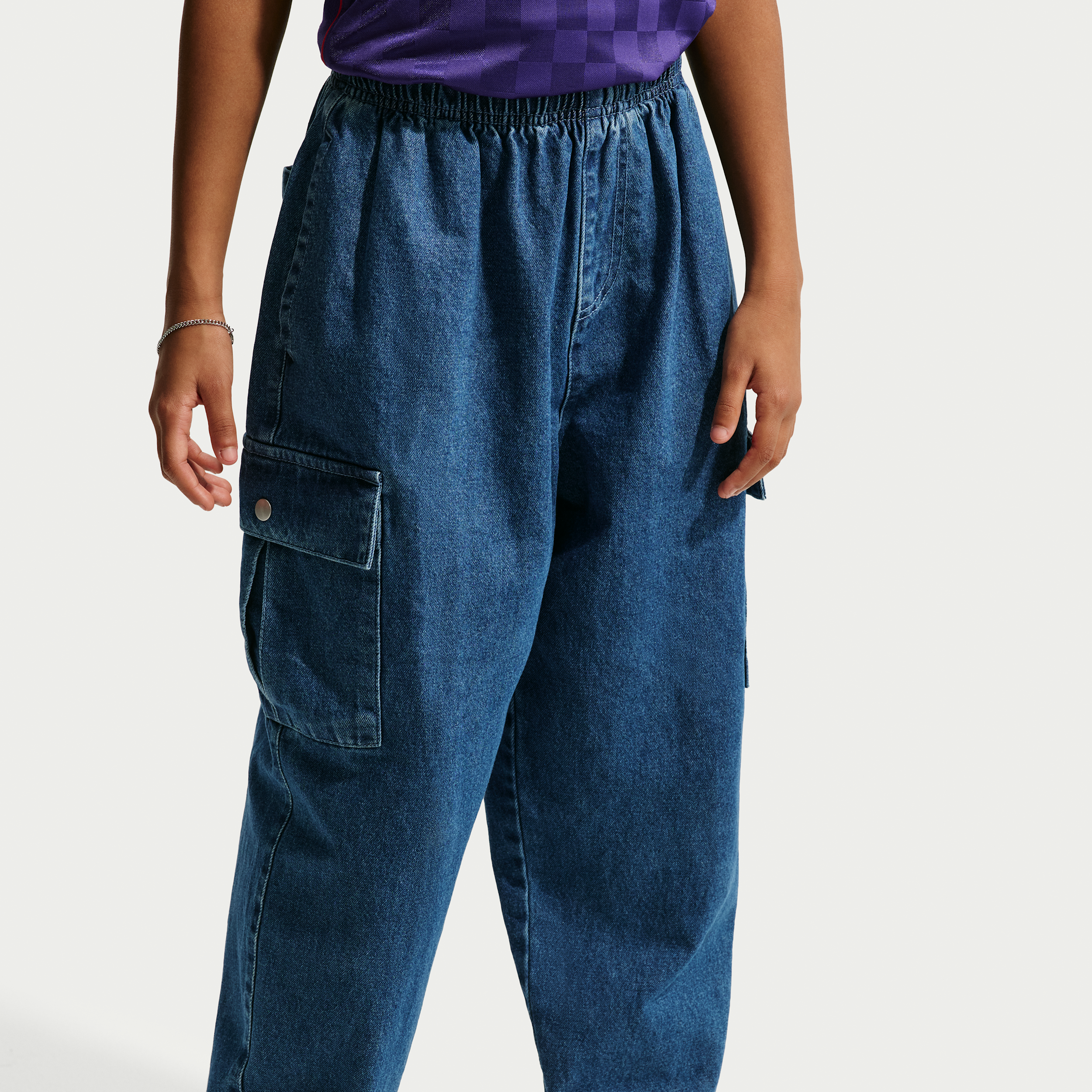 Thumbnail - Nike Collection Denim-Cargohose (ältere Kinder) - Blau