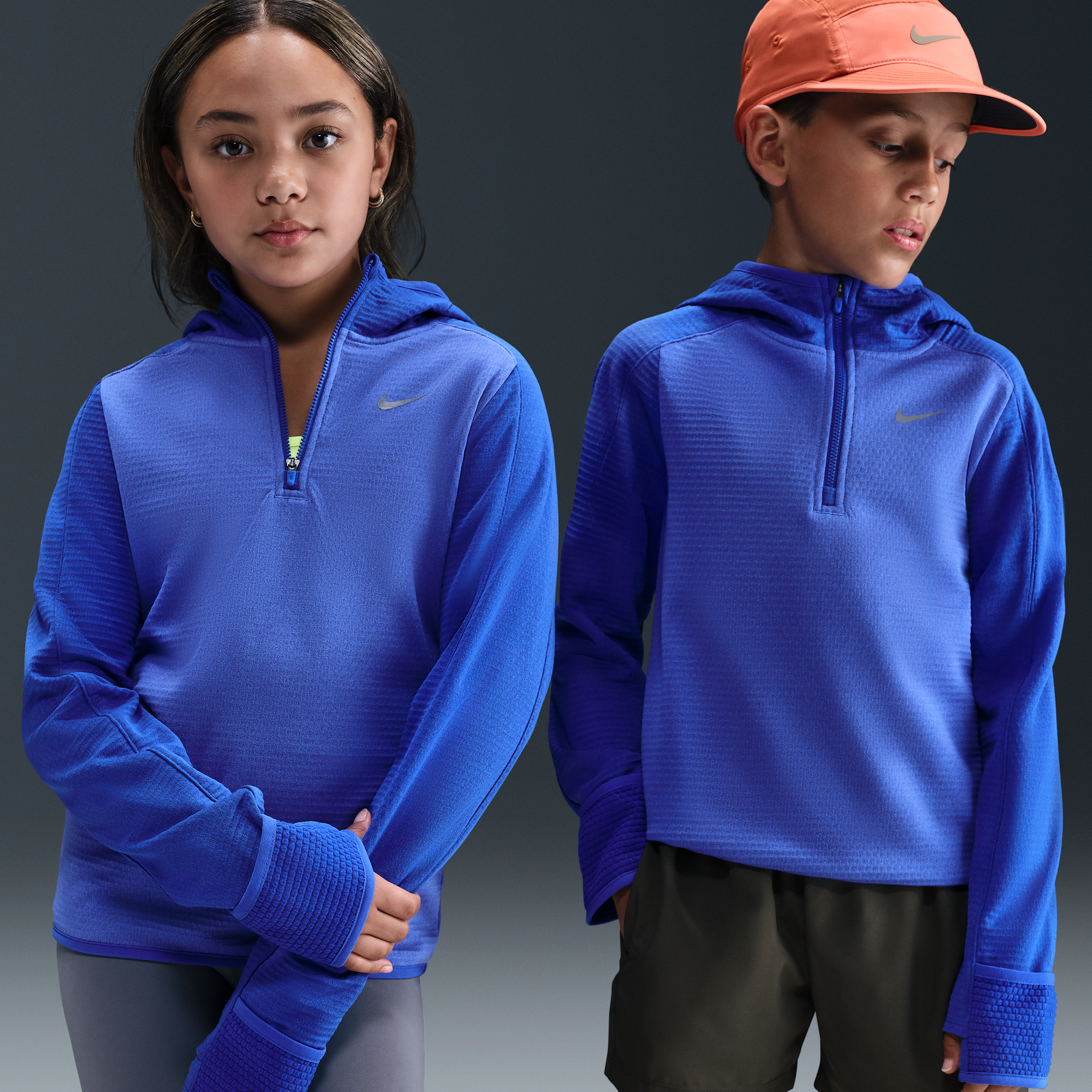Nike Older Kids Therma-FIT 1/4-Zip Top - Blue - Polyester