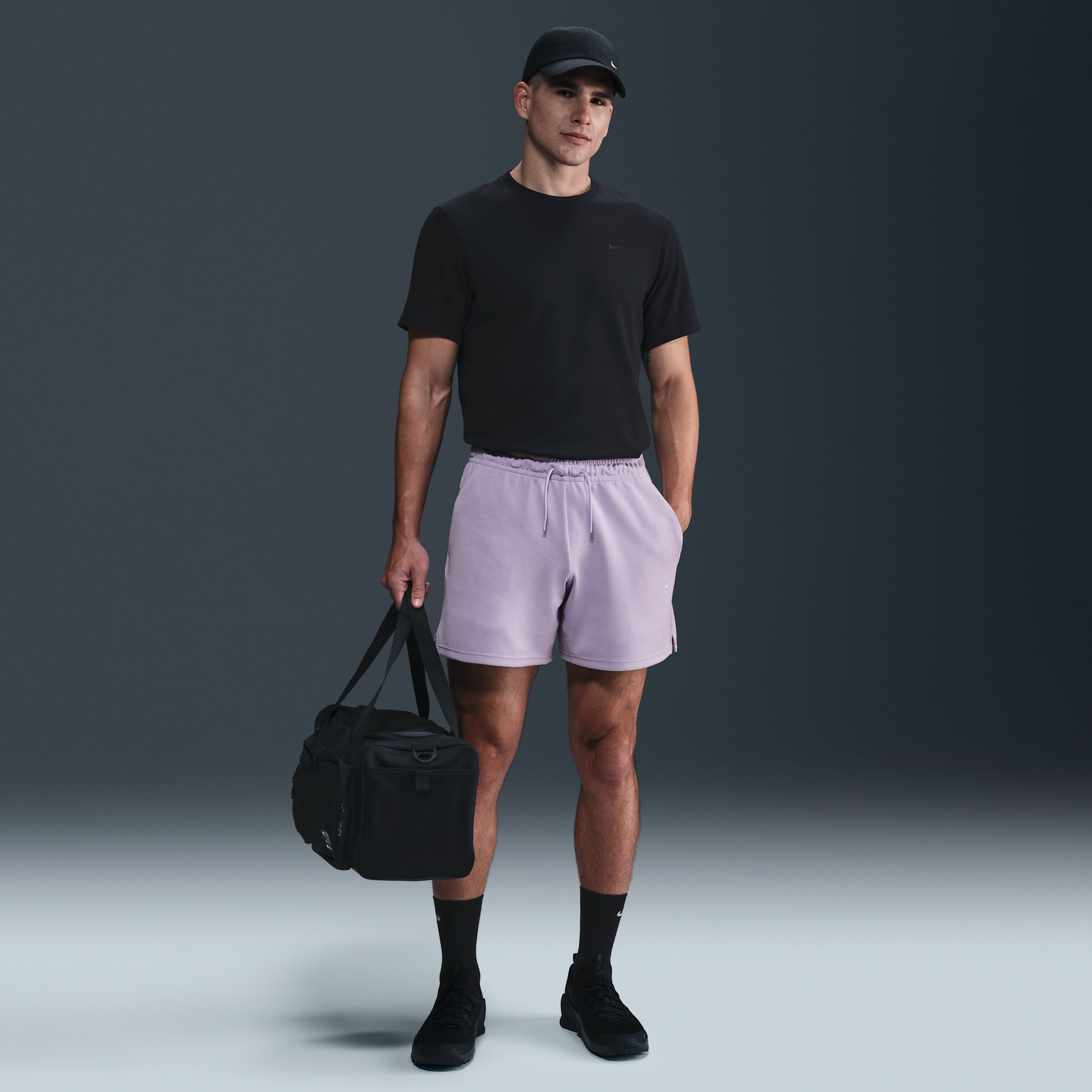 Thumbnail - Nike Primary Fleece Performance-Shorts ohne Futter mit Dri-FIT-Technologie (ca. 18 cm, Herren) - Lila