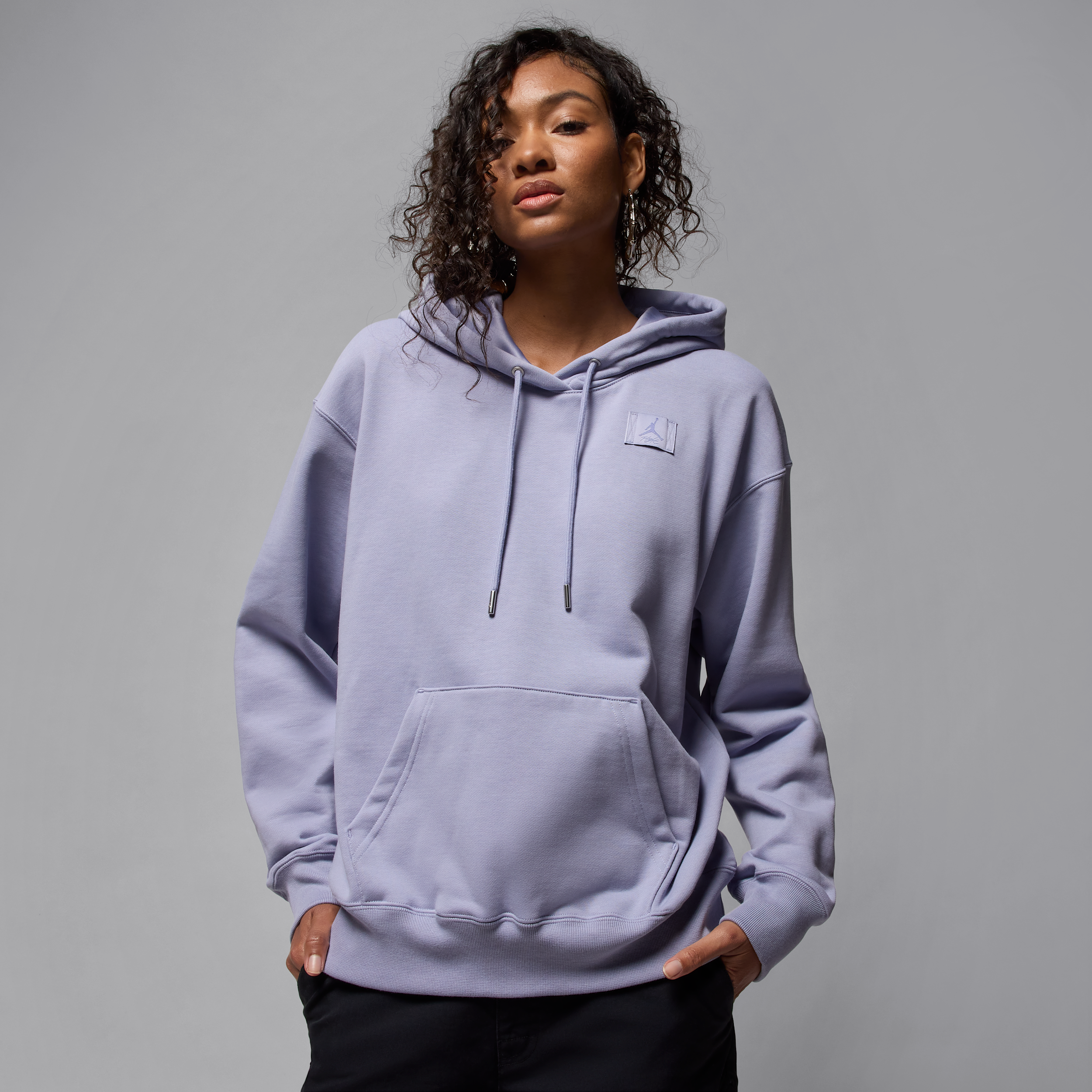 Nike Jordan Flight Fleece Women's Satin-Lined Hoodie - Purple - Fleece