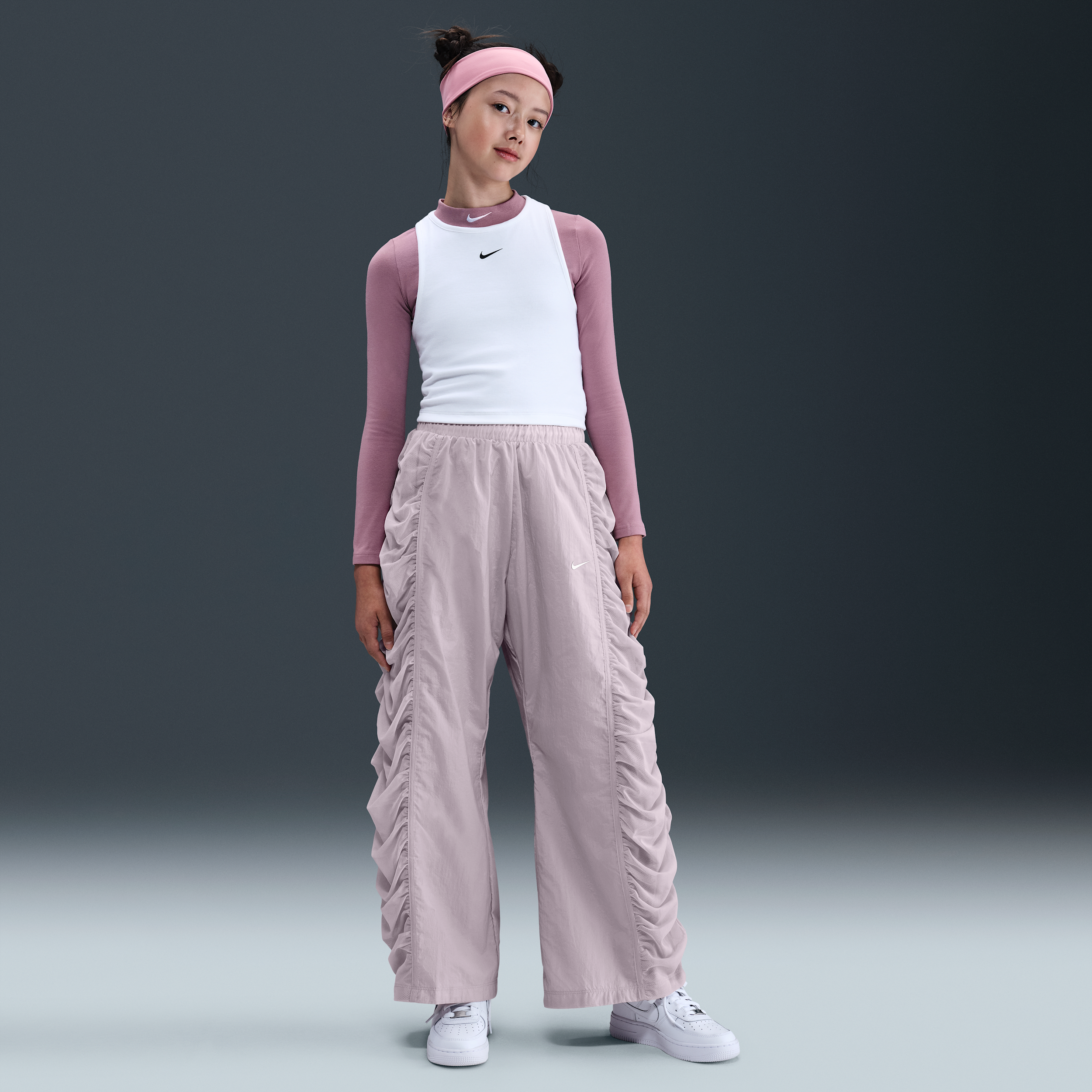 Nike Sportswear Girls Woven Trousers - Purple - Nylon