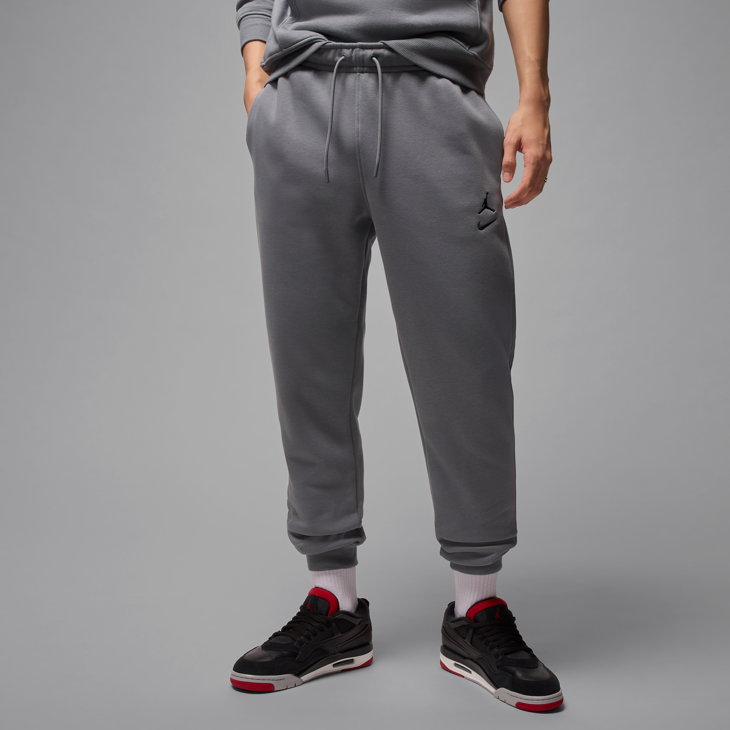 Nike Jordan Brooklyn Fleece Mens Trousers - Grey - Cotton/Polyester