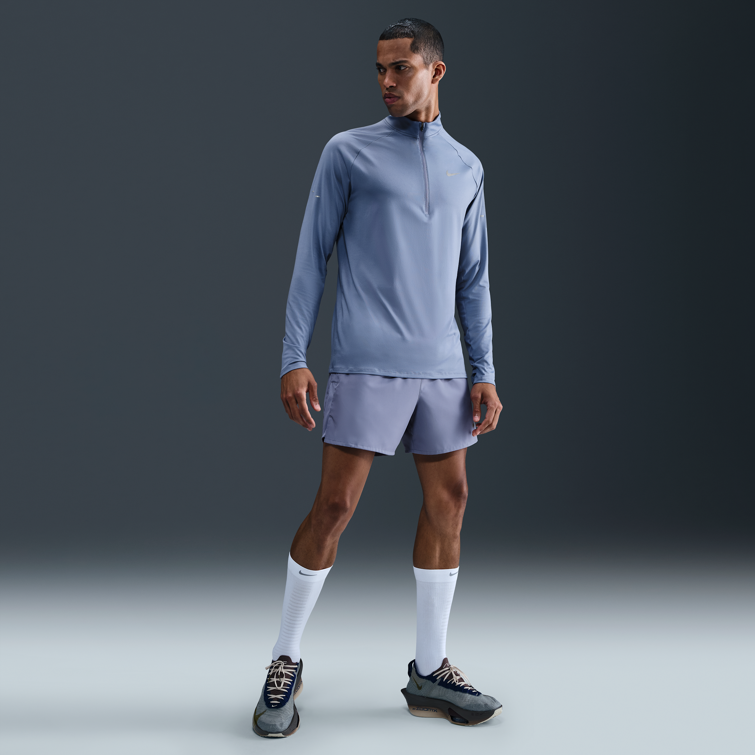 Nike Challenger Mens Dri-FIT 13cm (approx.) Brief-lined Running Shorts - Blue - Polyester - 50% Recycled Polyester