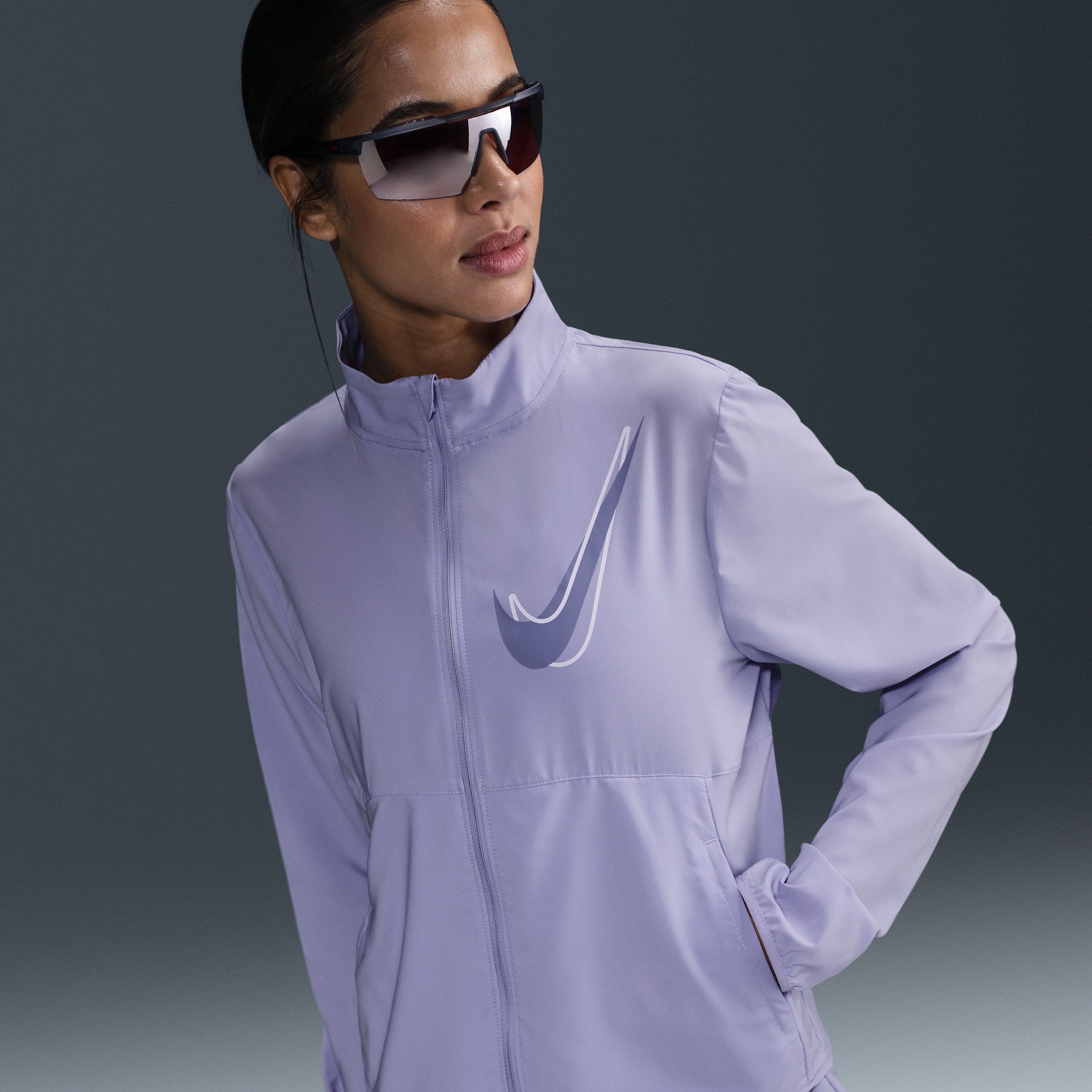 Nike Swoosh Dri-FIT hardloopjack voor dames - Paars