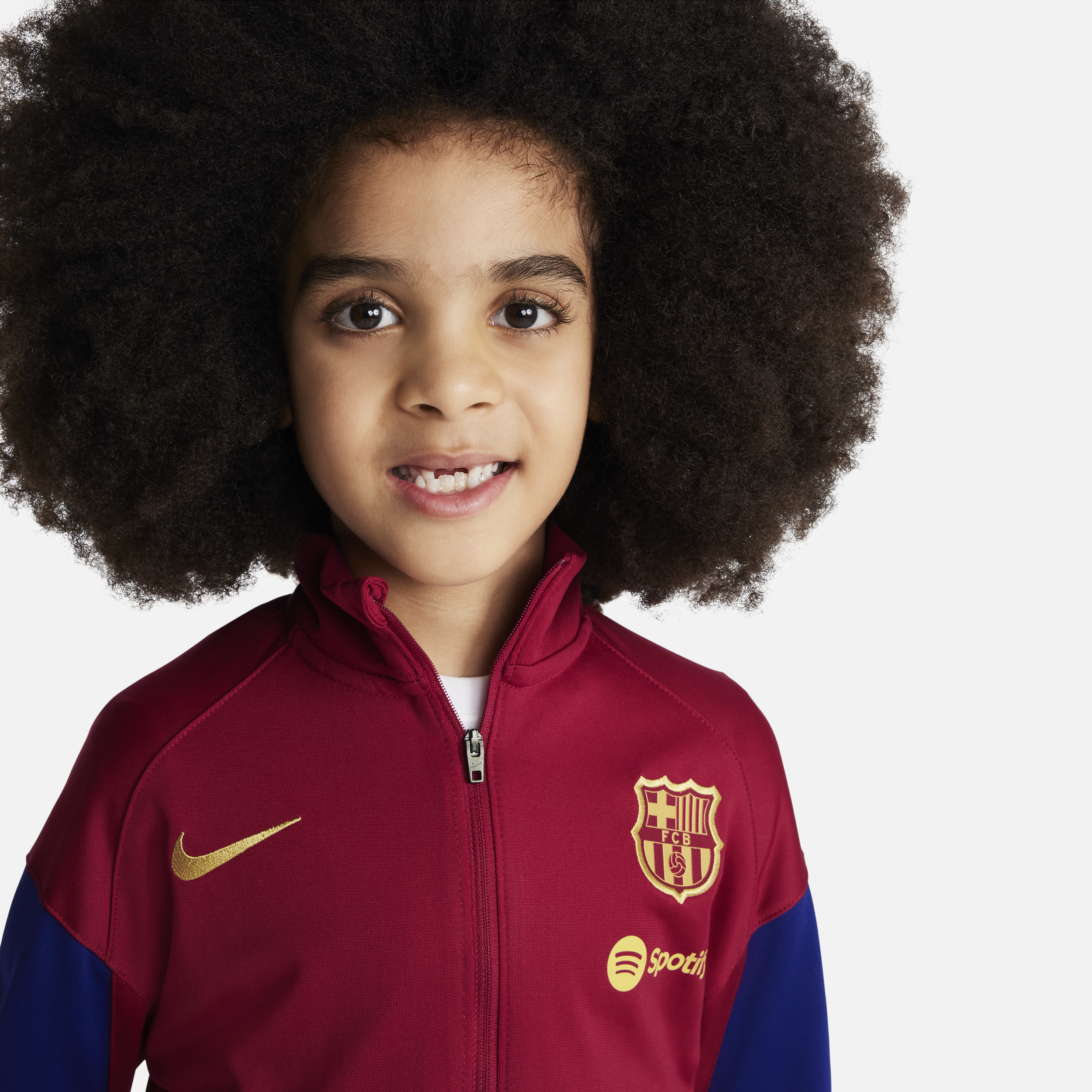 Nike FC Barcelona Strike Dri-FIT knit voetbaltrainingspak voor kleuters Rood