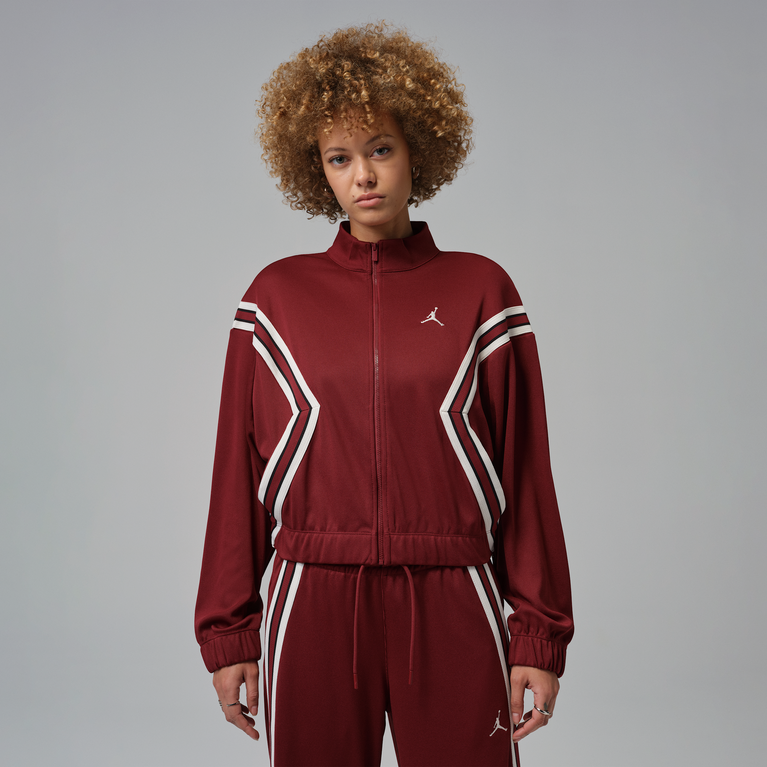Track jacket con zip a tutta lunghezza Jordan Brooklyn – Donna - Rosso