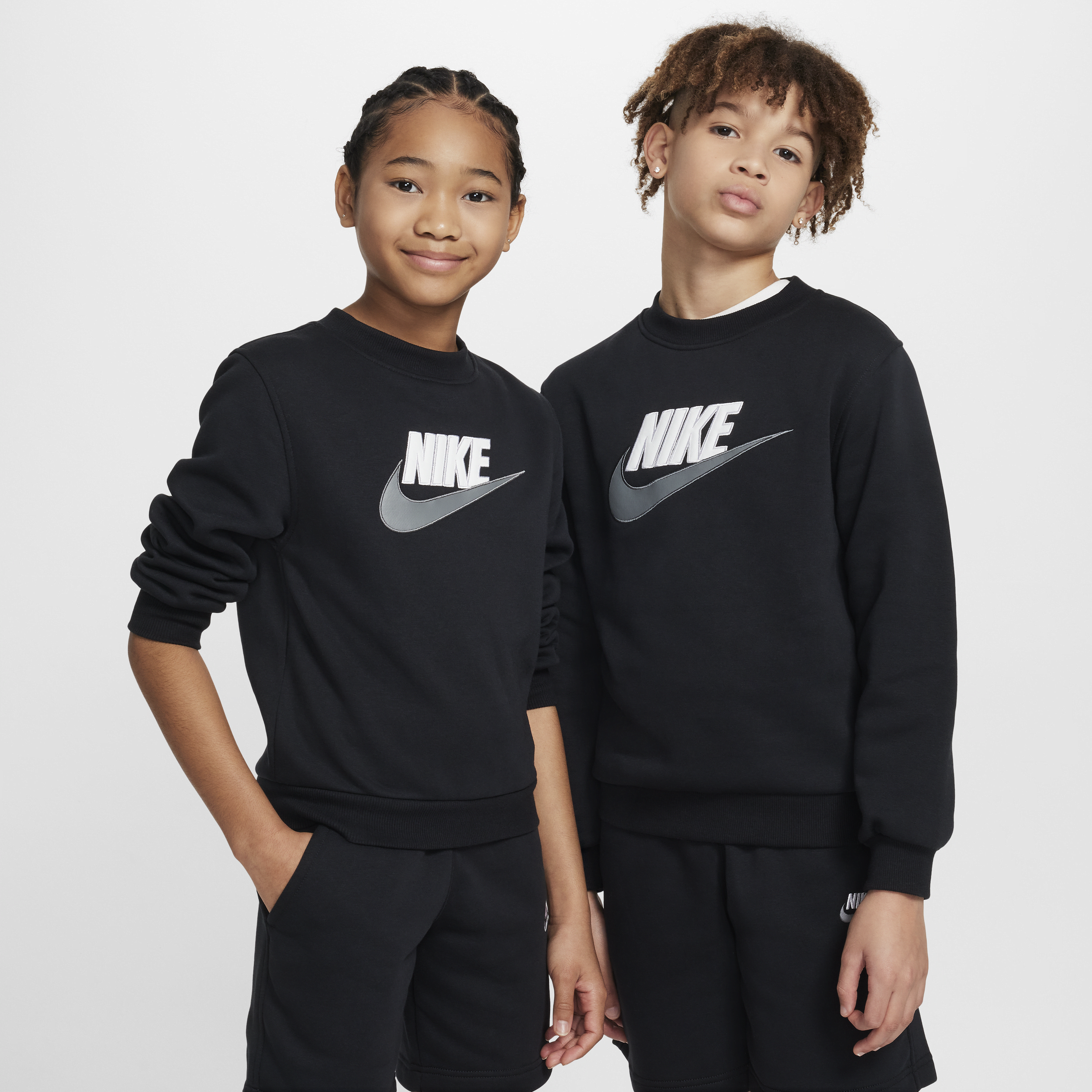 Nike Sportswear Club Fleece trainingspak met shorts voor kids Zwart