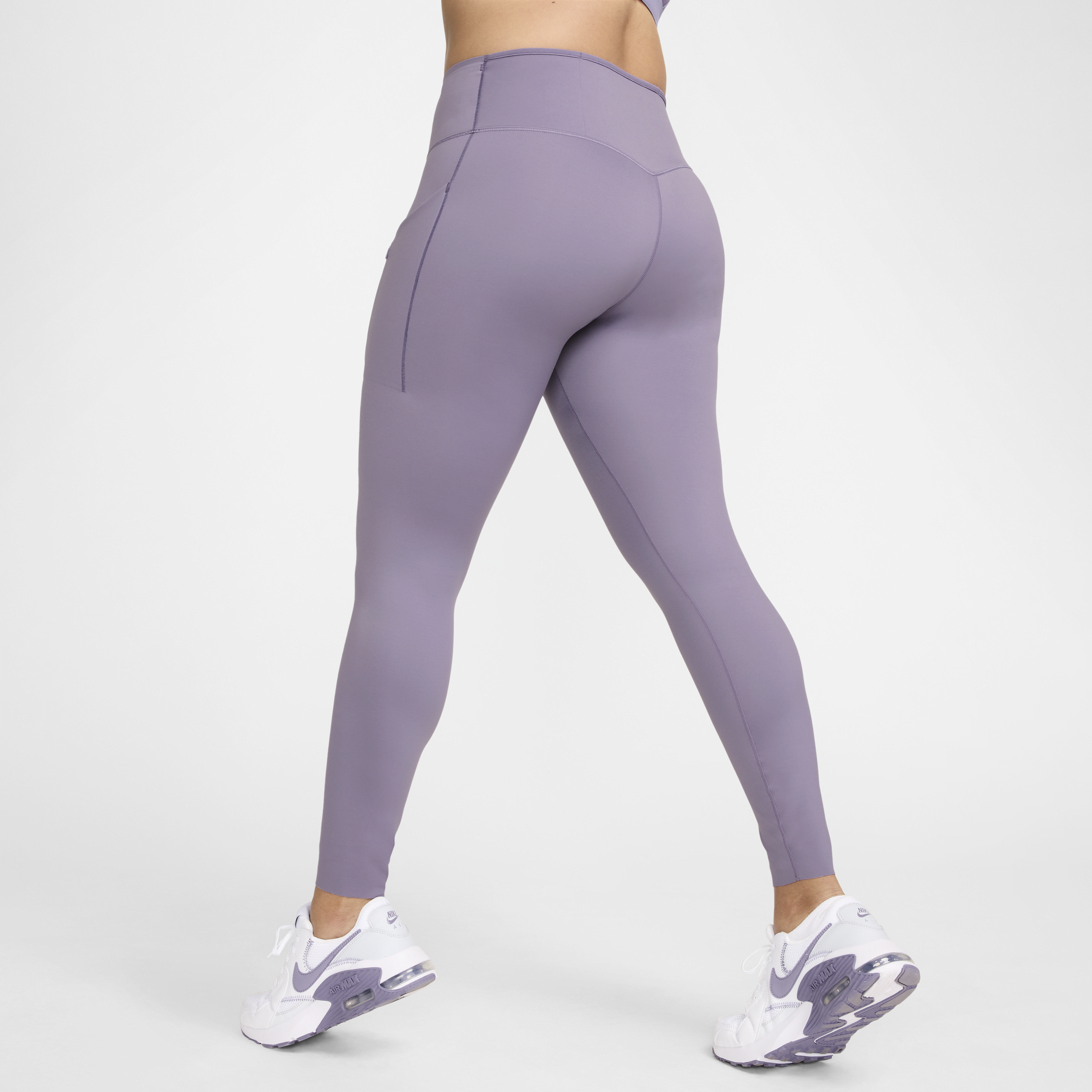 Nike Go Lange legging met halfhoge taille complete ondersteuning en zakken voor dames Paars