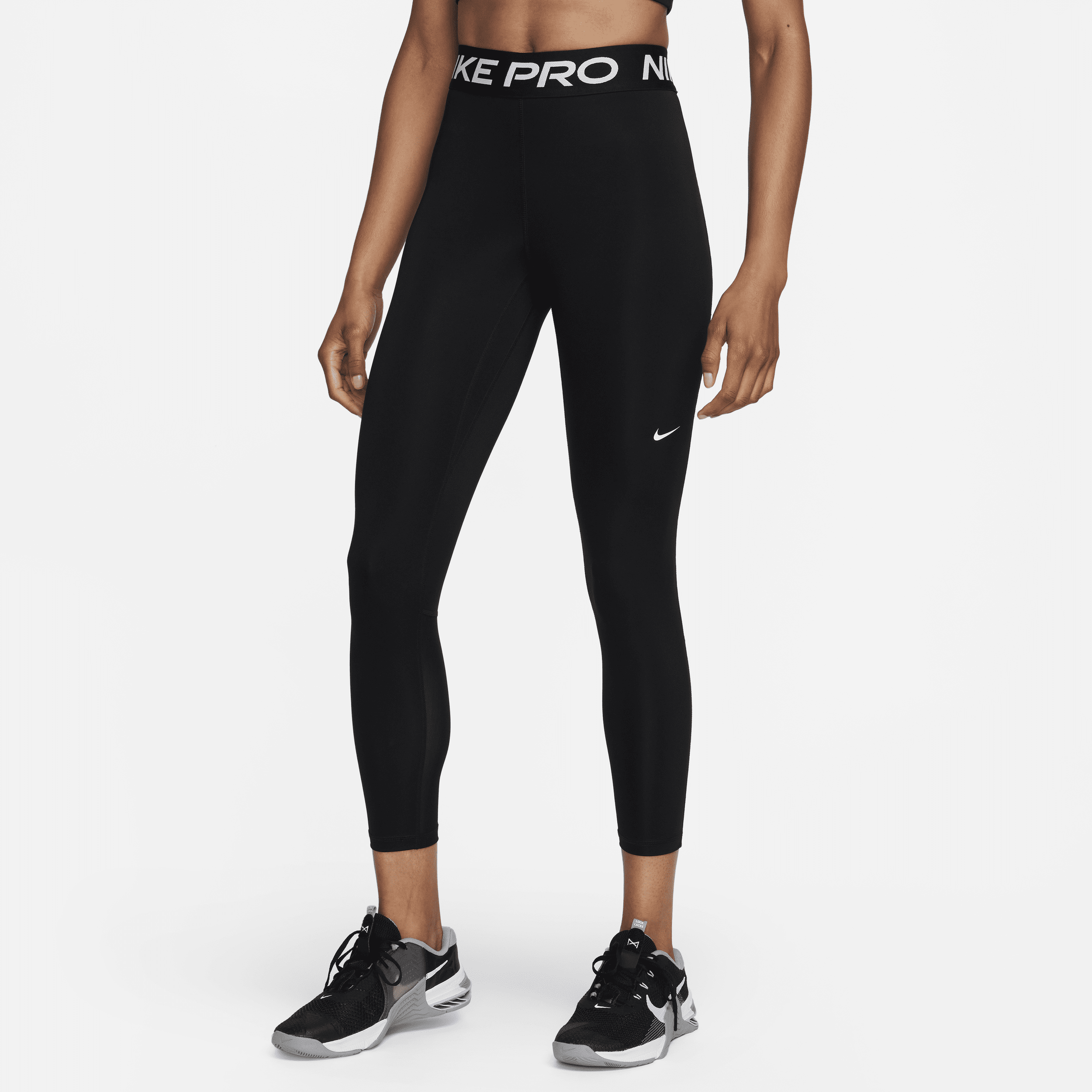 Nike Pro 365 7 8-legging met halfhoge taille voor dames Zwart
