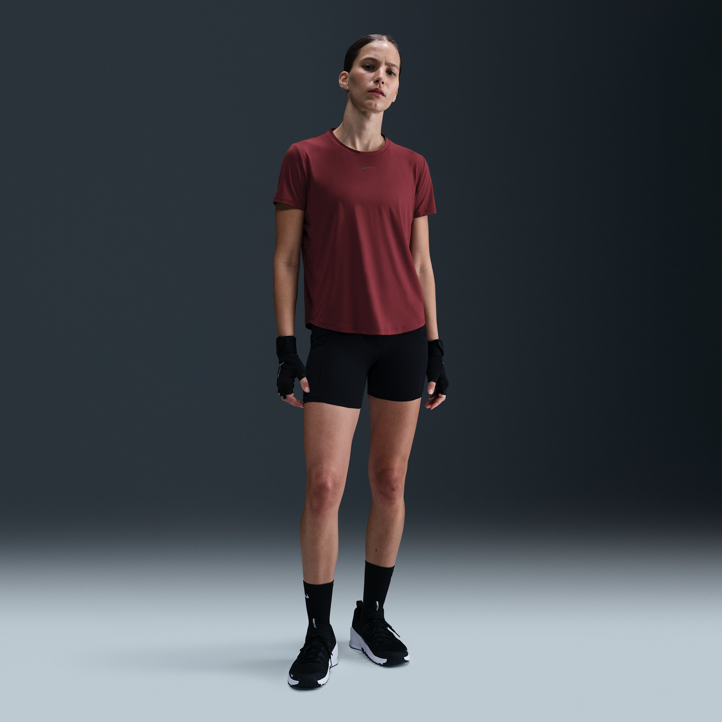 Haut à manches courtes Dri-FIT Nike One Classic pour femme - Rouge