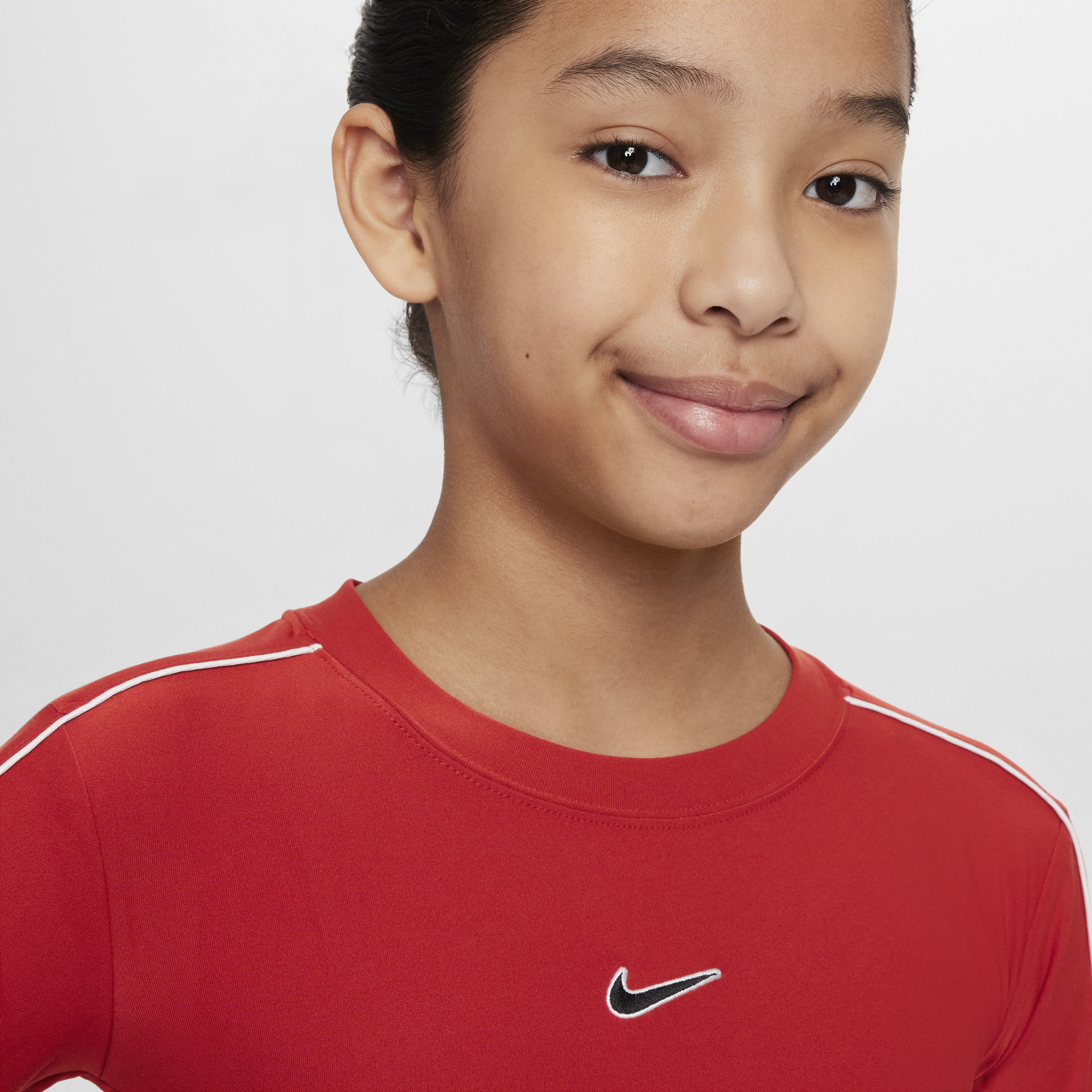 Nike Sportswear croptop met lange mouwen voor meisjes Rood