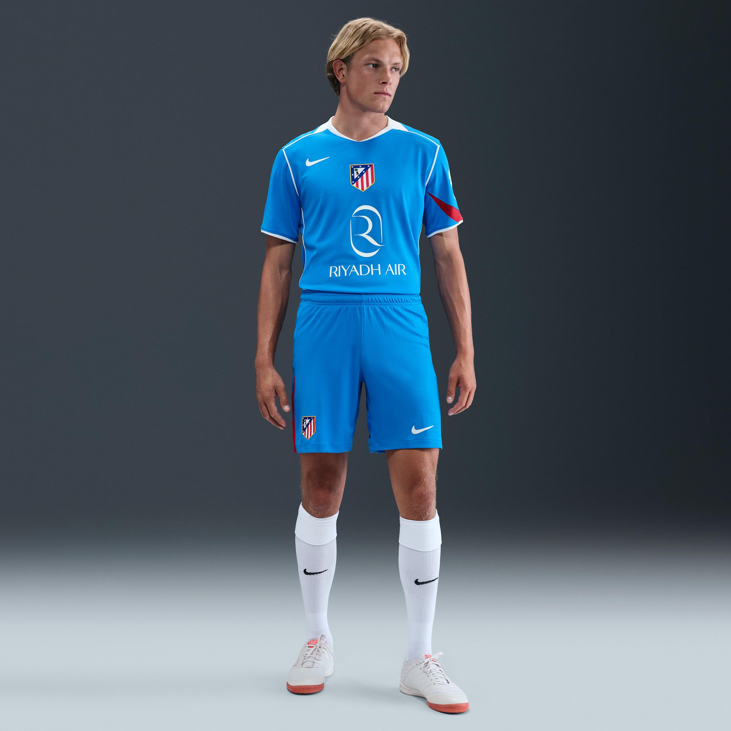 Thumbnail - Atlético Madrid 2025/26 Stadium Third Nike Dri-FIT Total 90 Replika-Fußballshorts (Herren) - Blau