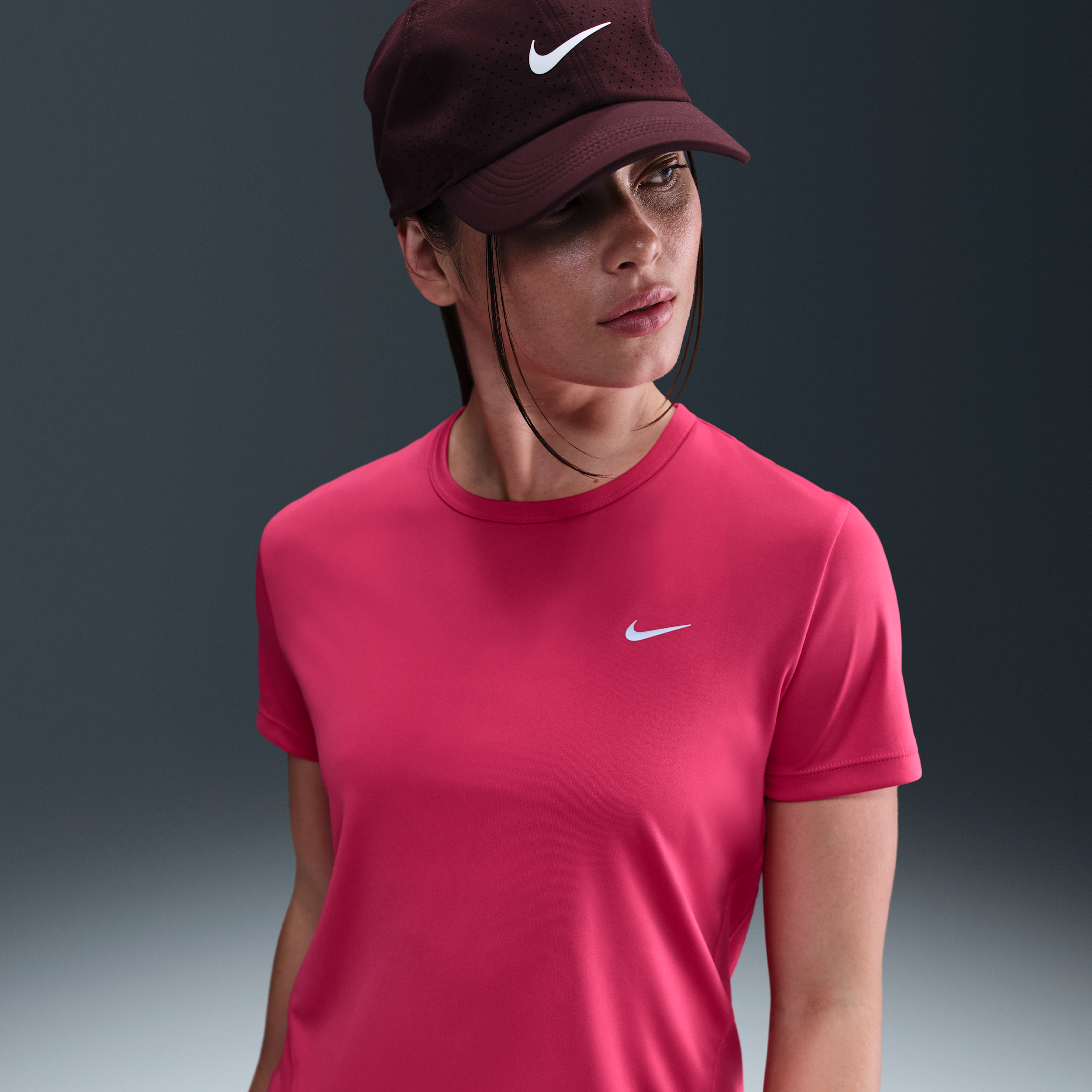 Thumbnail - Nike Tempo Dri-FIT Kurzarm-Laufoberteil (Damen) - Pink